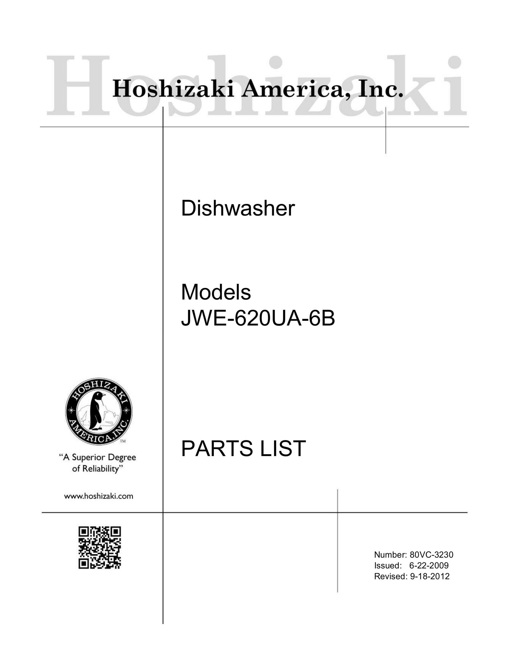 Hoshizaki JWE-620UA-6B Dishwasher User Manual