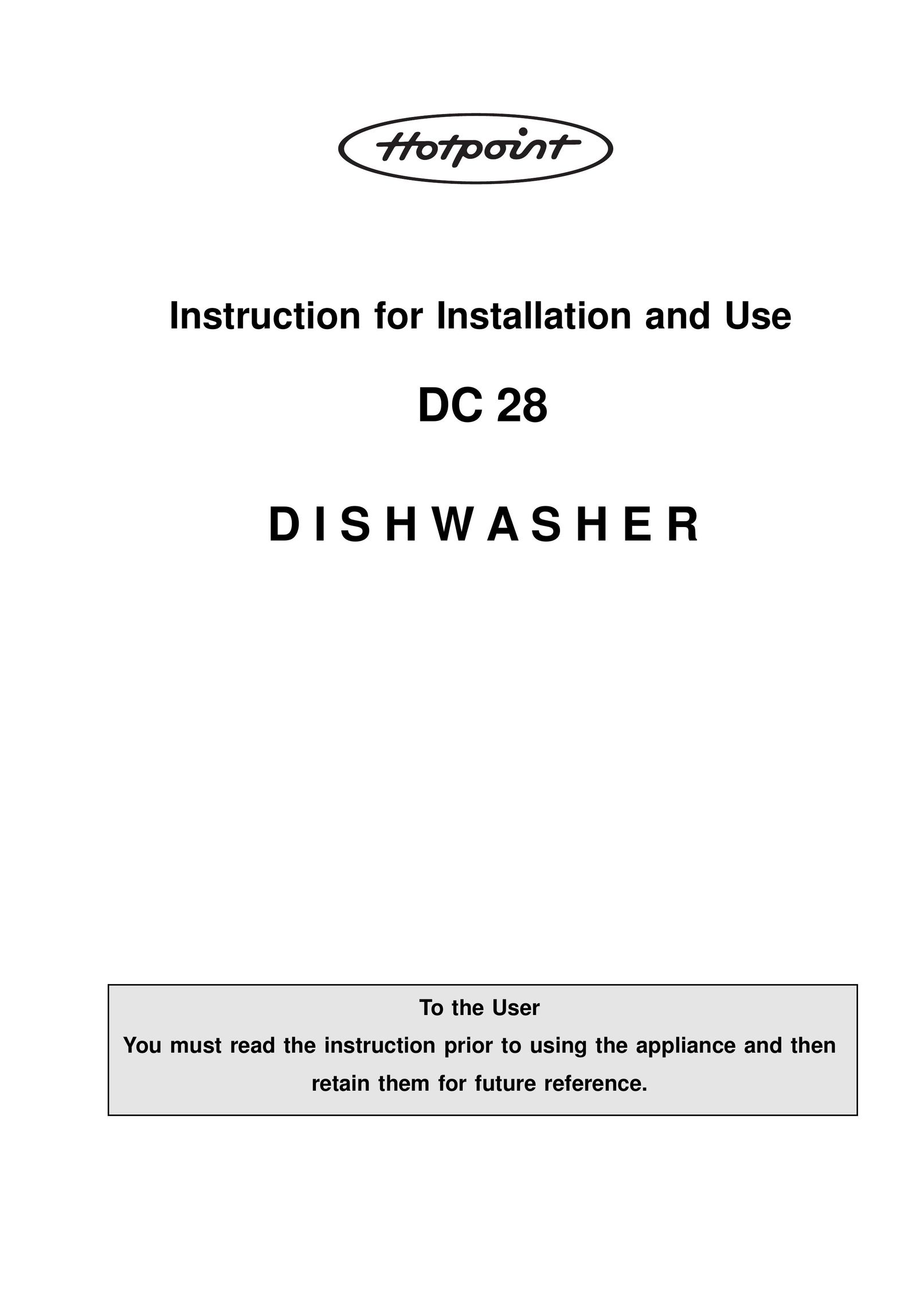 Hotpoint DC 28 Dishwasher User Manual