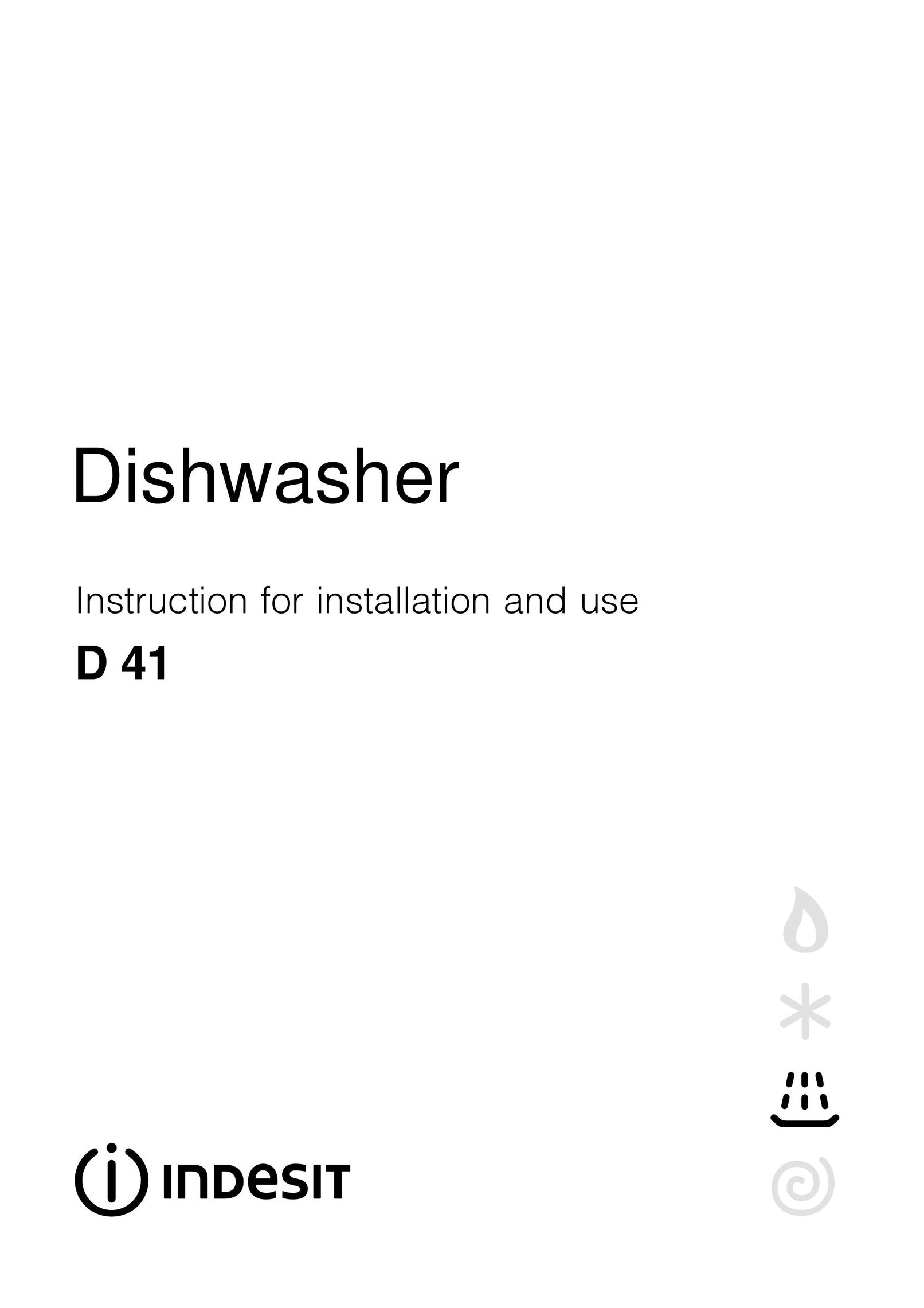 Indesit D41 Dishwasher User Manual