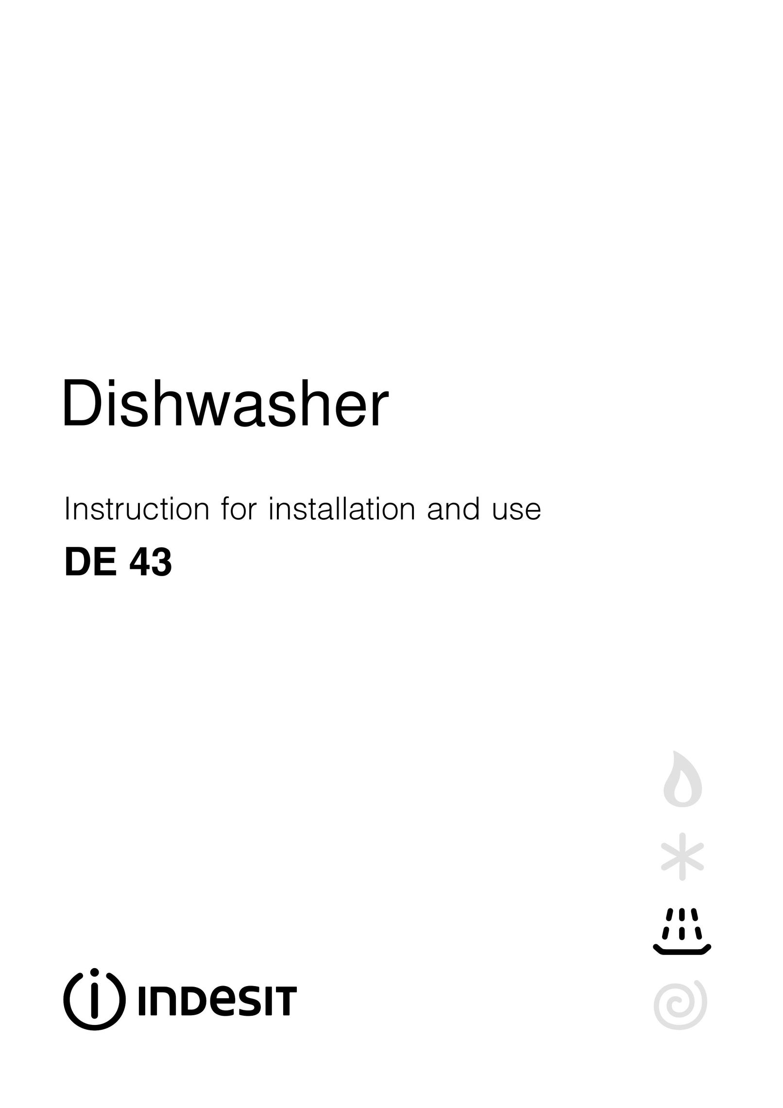 Indesit DE 43 Dishwasher User Manual