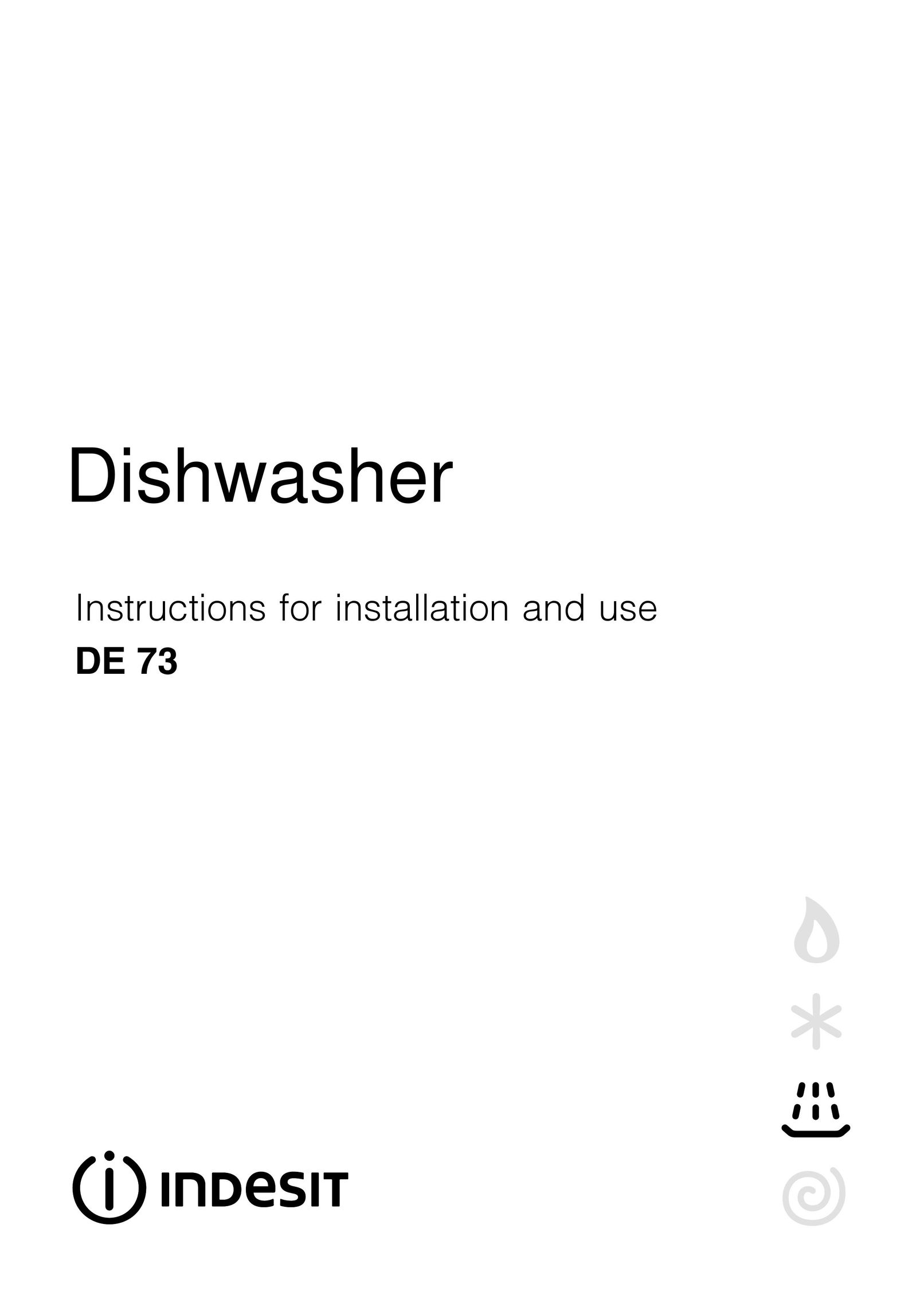Indesit DE 73 Dishwasher User Manual