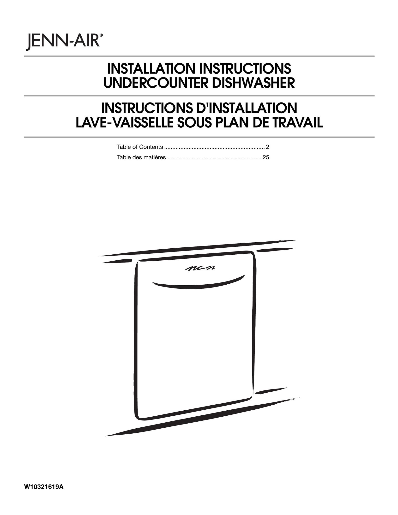 Jenn-Air W10321619A Dishwasher User Manual