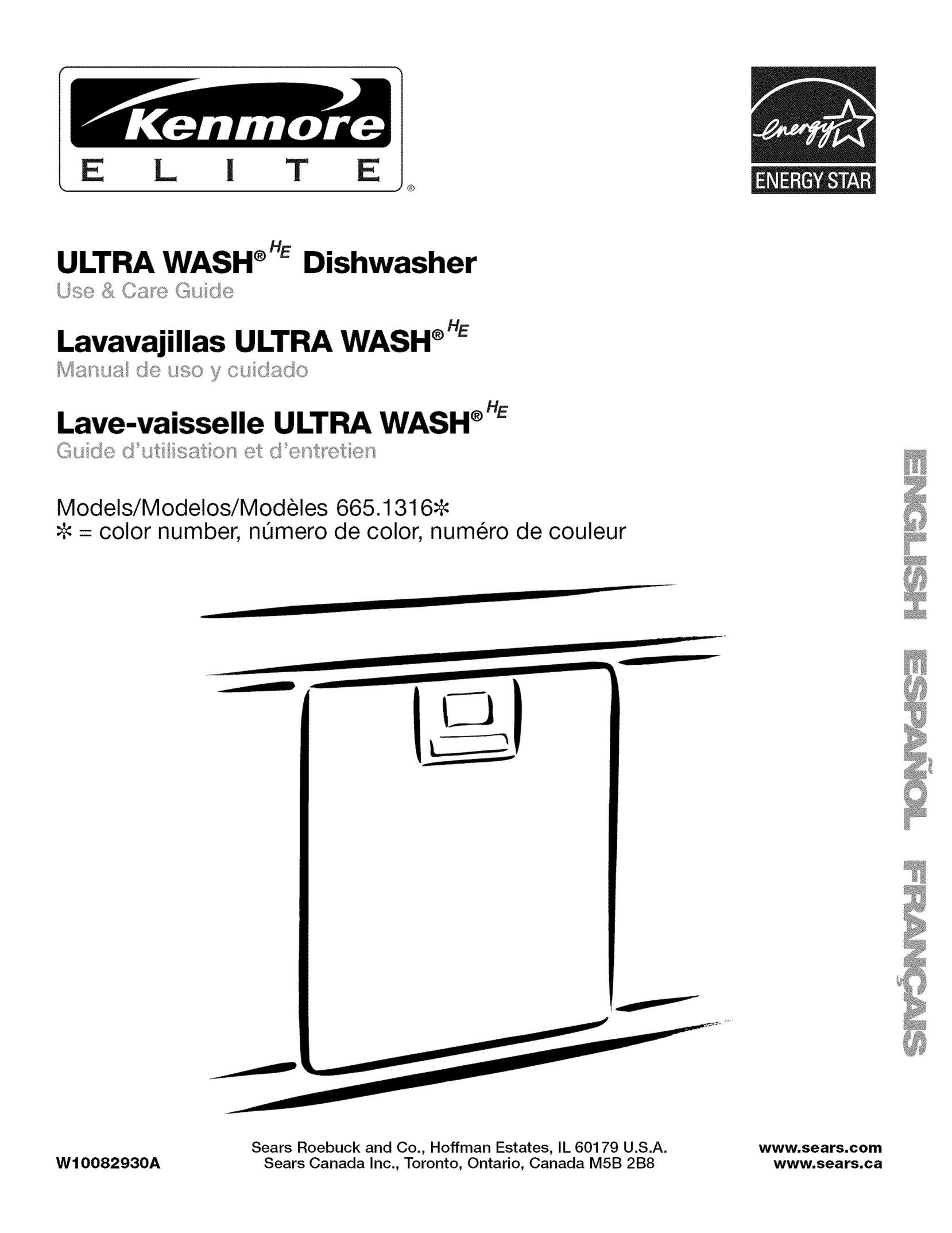Kenmore 13163 Dishwasher User Manual