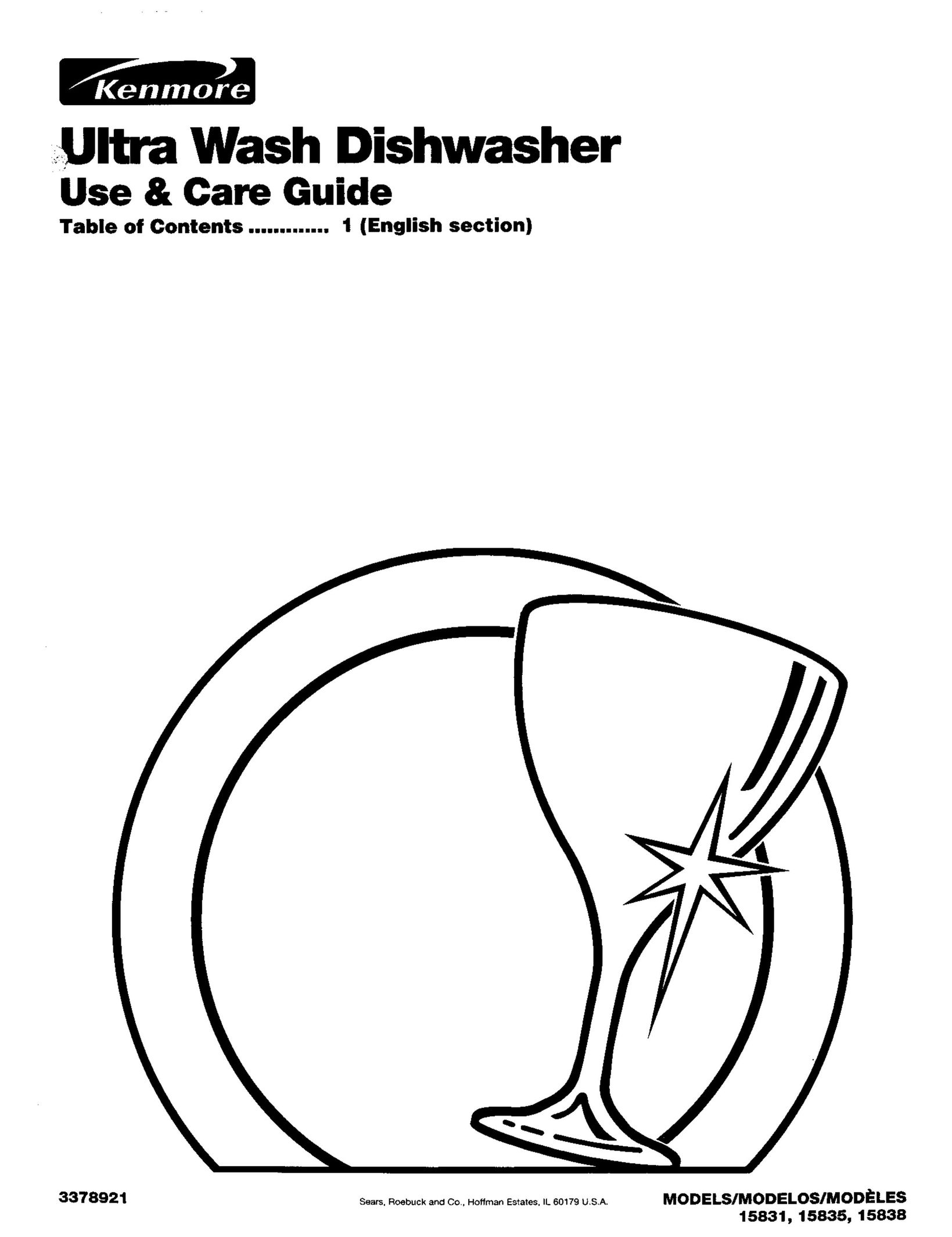 Kenmore 15838 Dishwasher User Manual