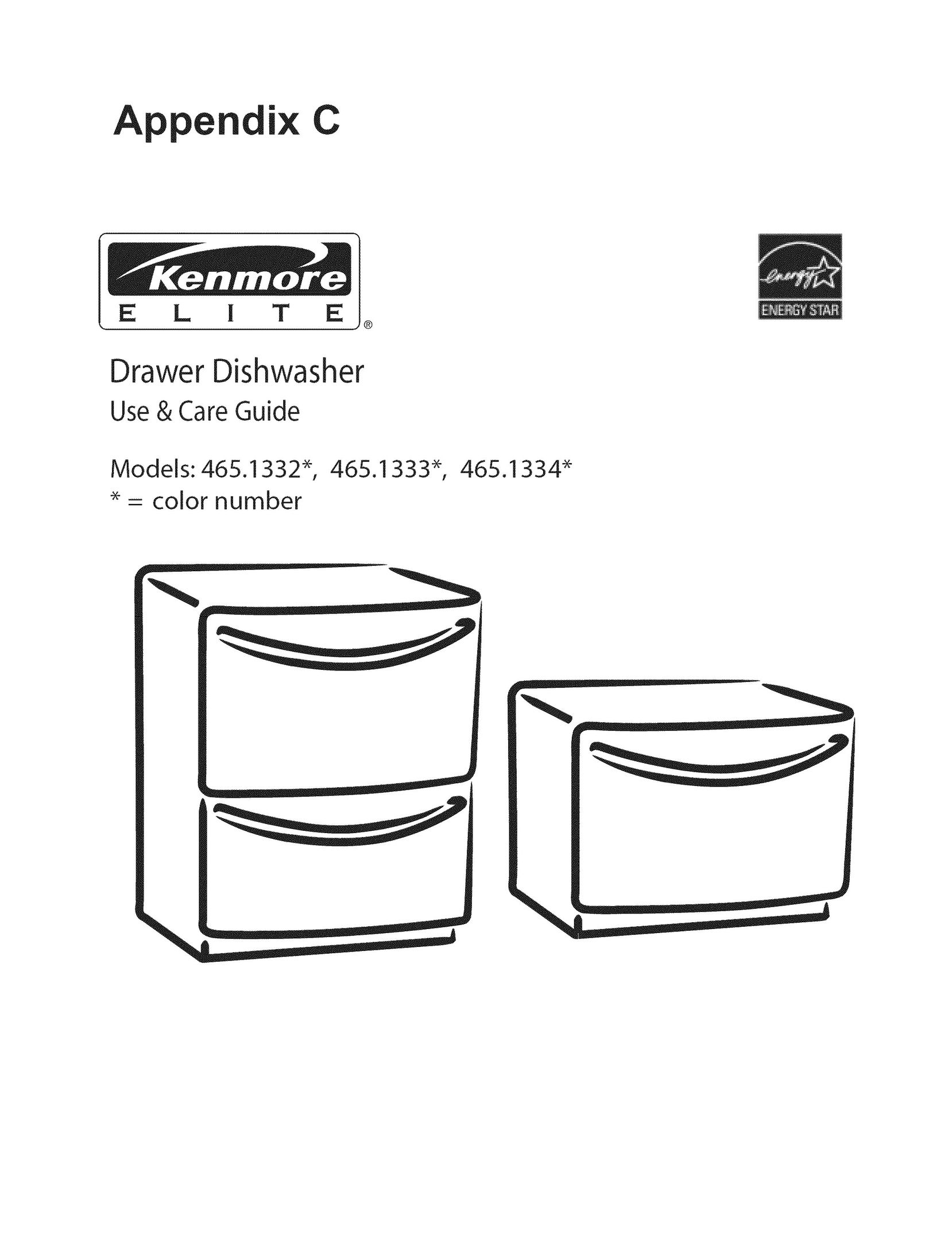 Kenmore 465.1332 Dishwasher User Manual