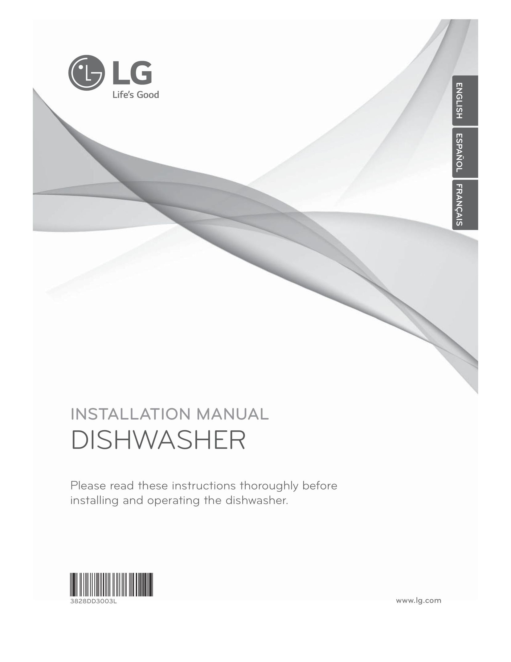 LG Electronics 3828DD3003L Dishwasher User Manual