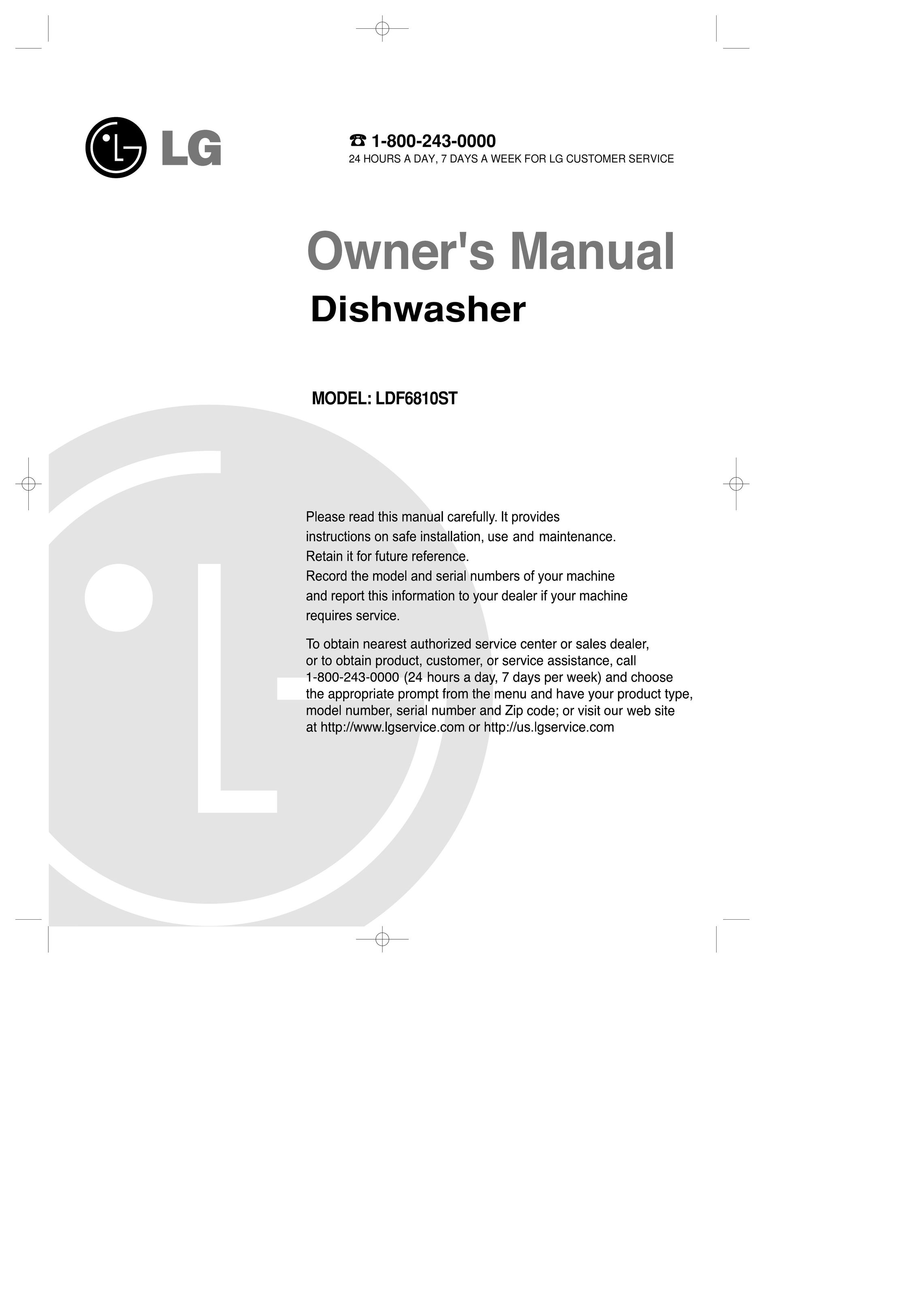 LG Electronics LDF6810ST Dishwasher User Manual