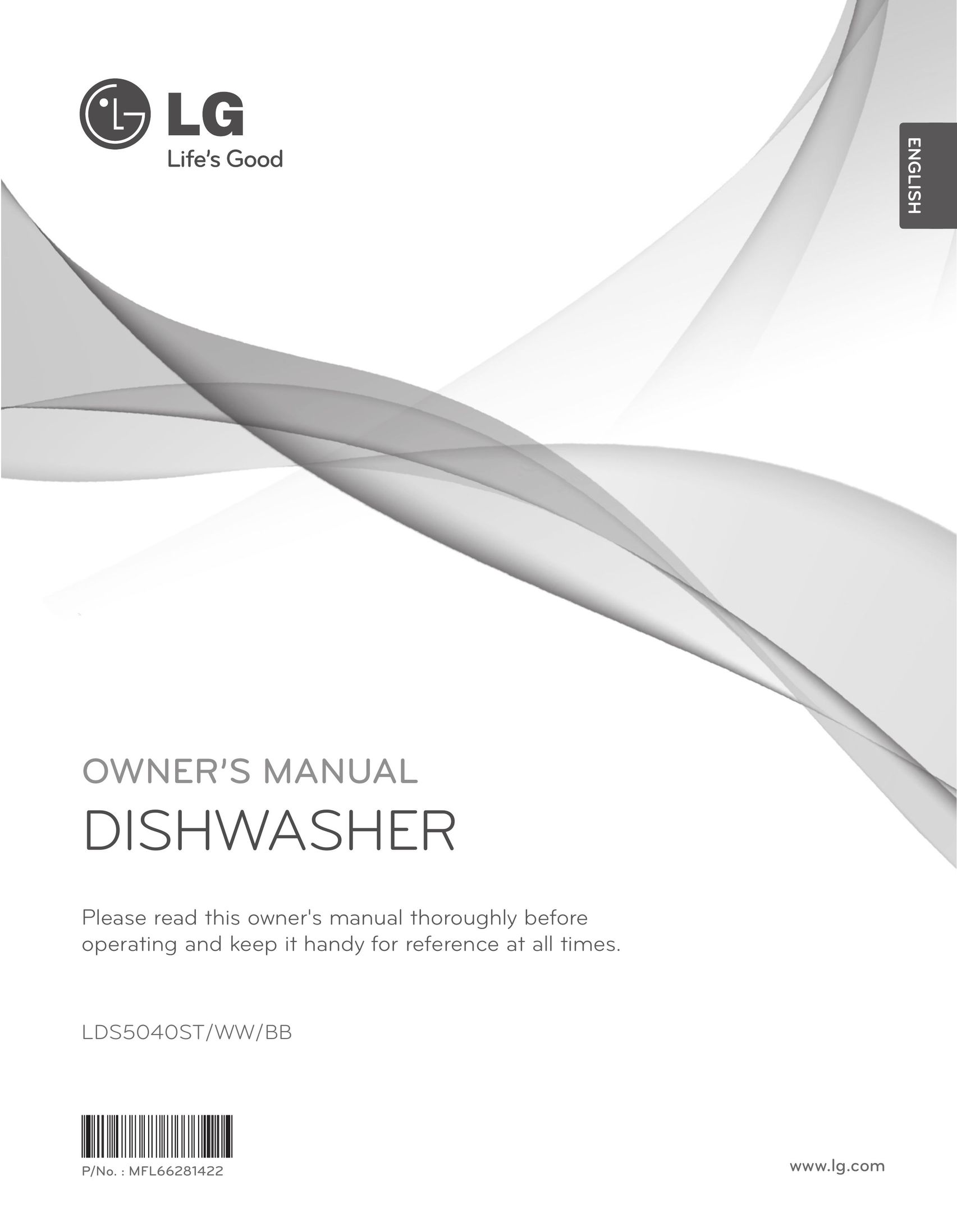 LG Electronics LDS5040WW Dishwasher User Manual
