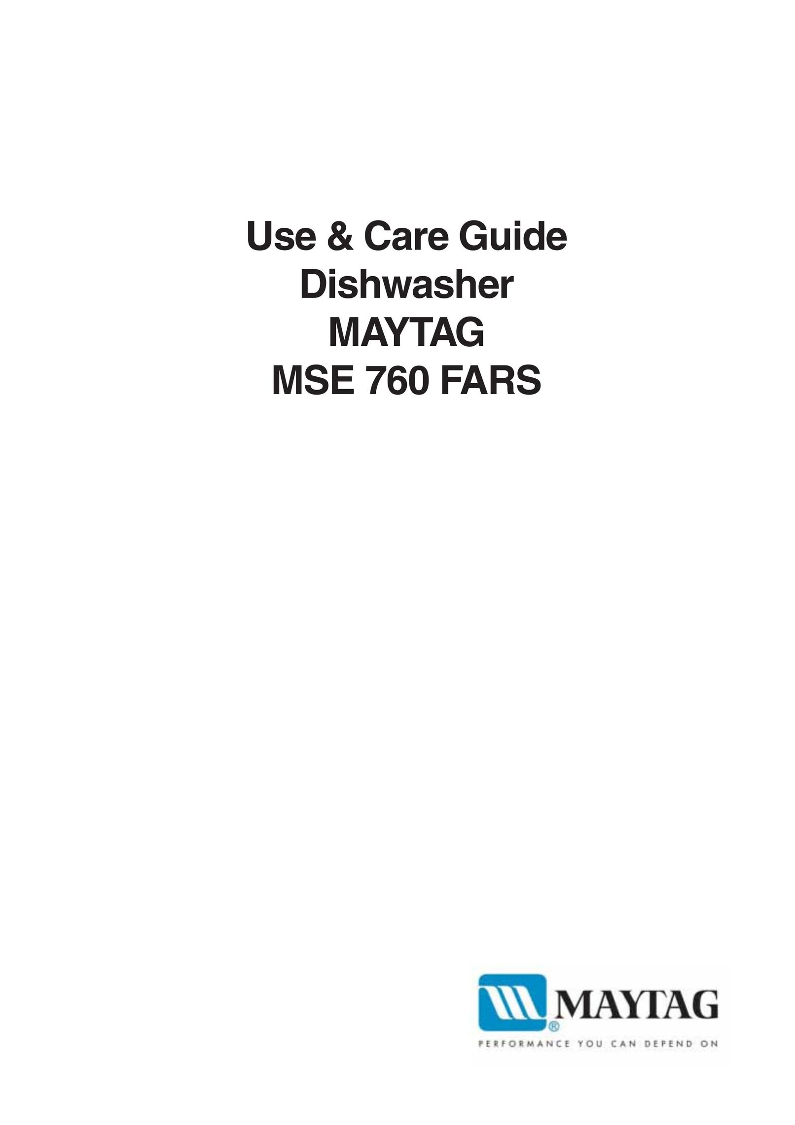 Maytag 760S Dishwasher User Manual