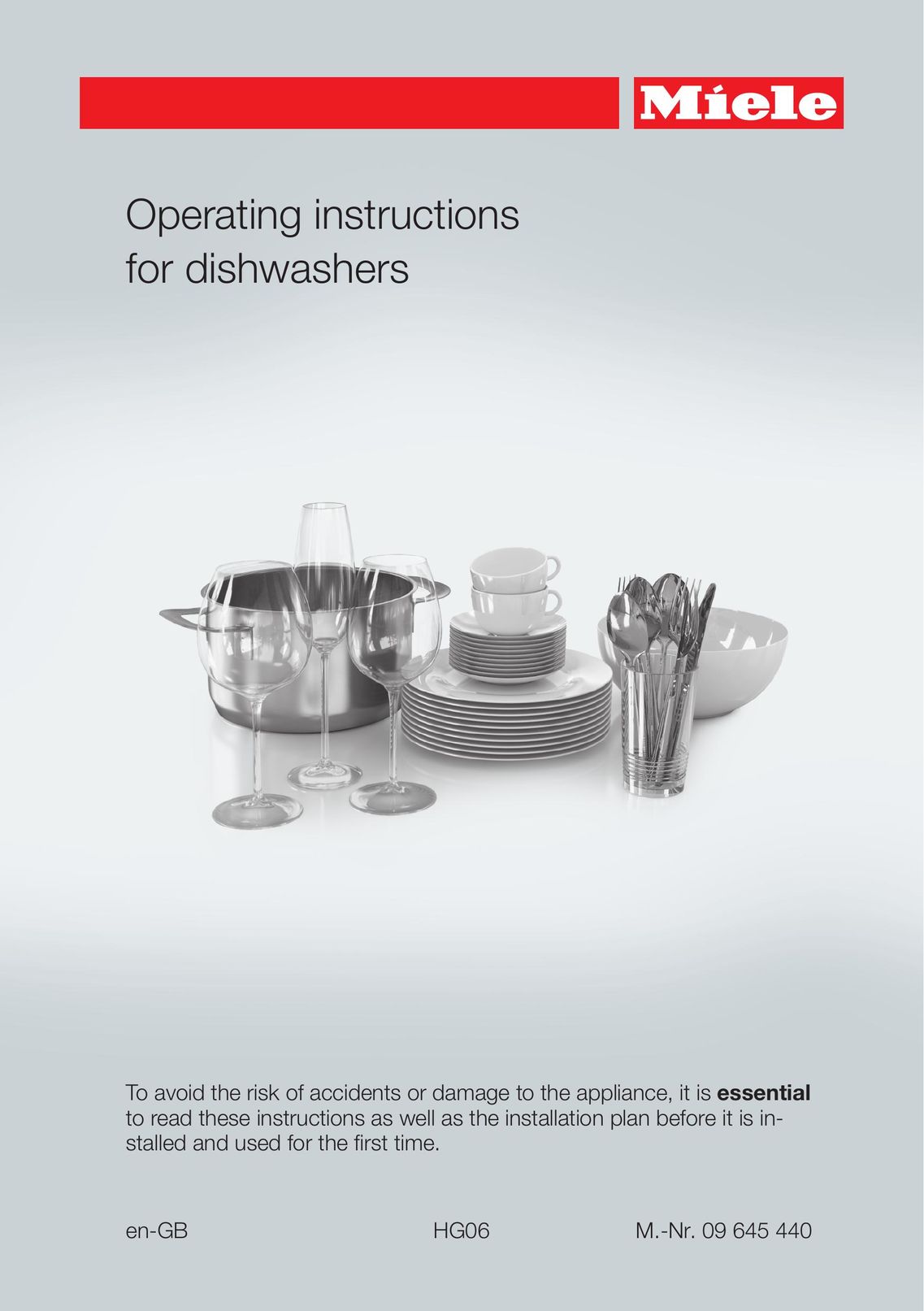 Miele 09 645 440 Dishwasher User Manual