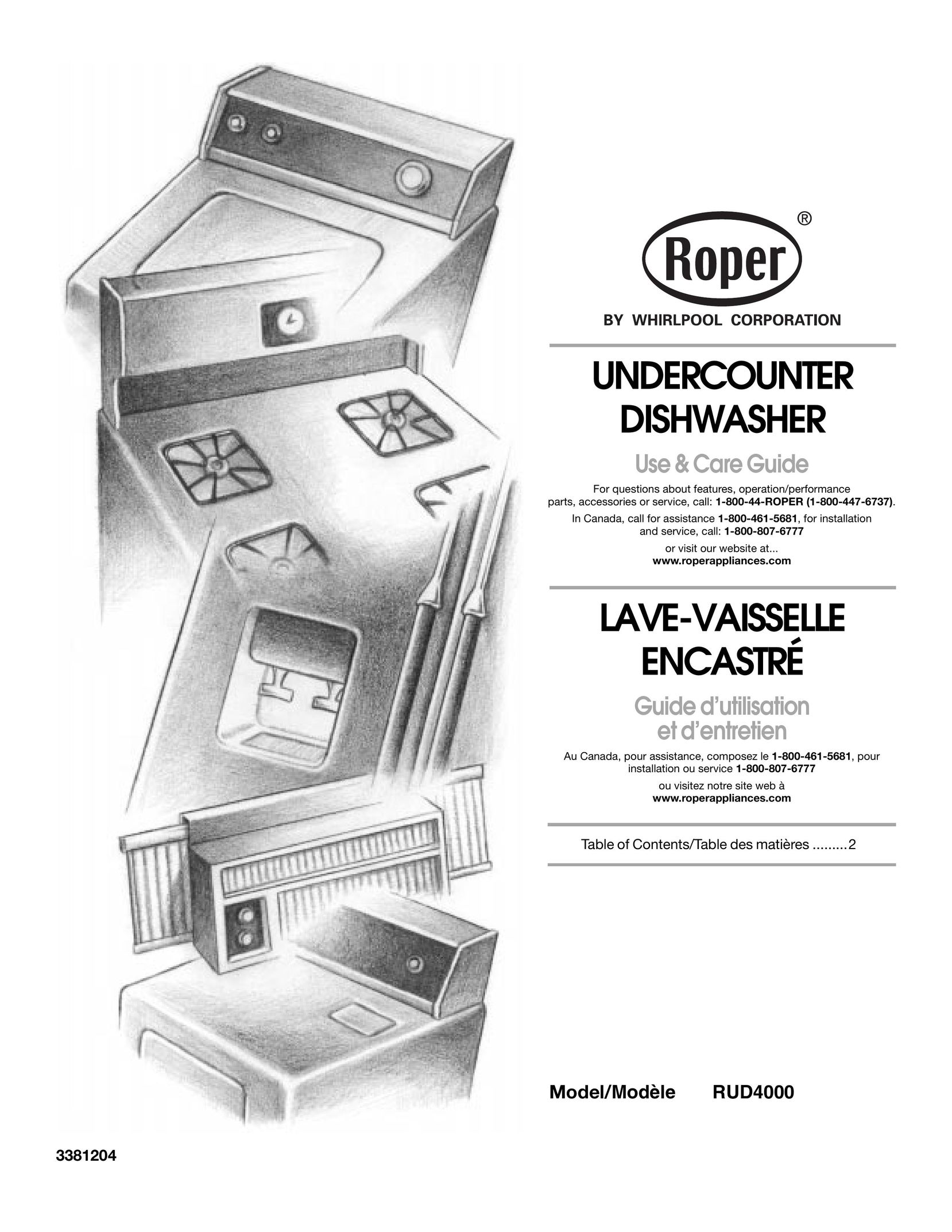 Roper rud4000 Dishwasher User Manual