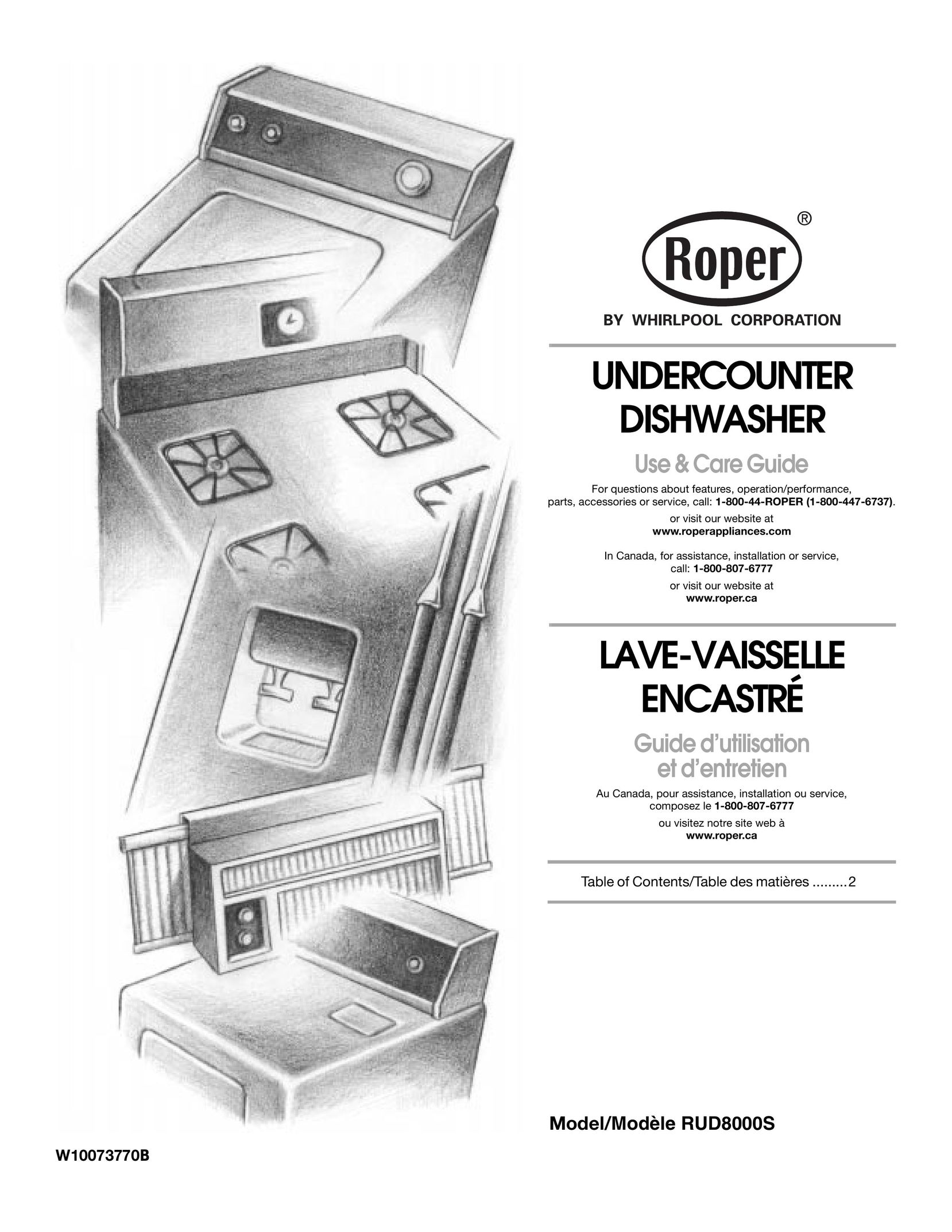 Roper RUD8000S Dishwasher User Manual