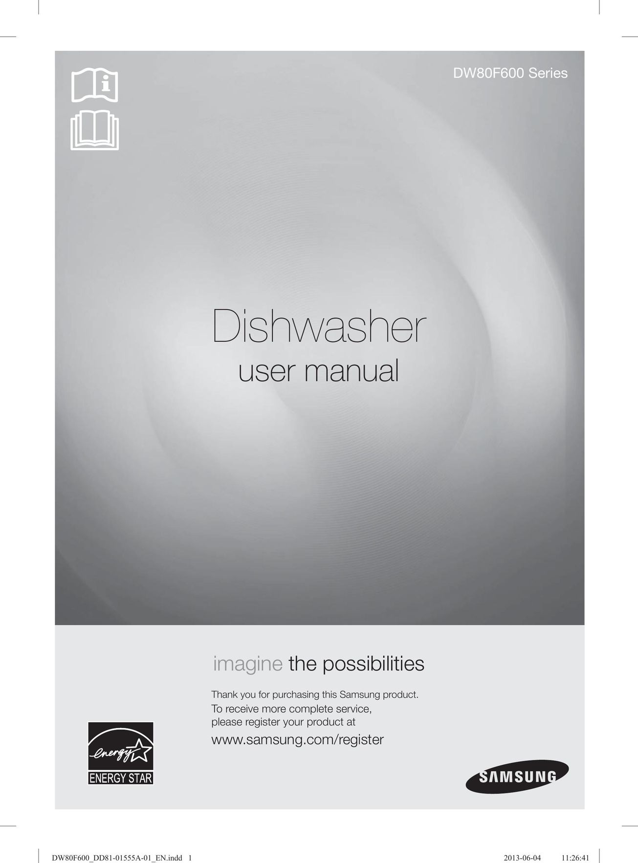 Samsung DW80F600UTB Dishwasher User Manual