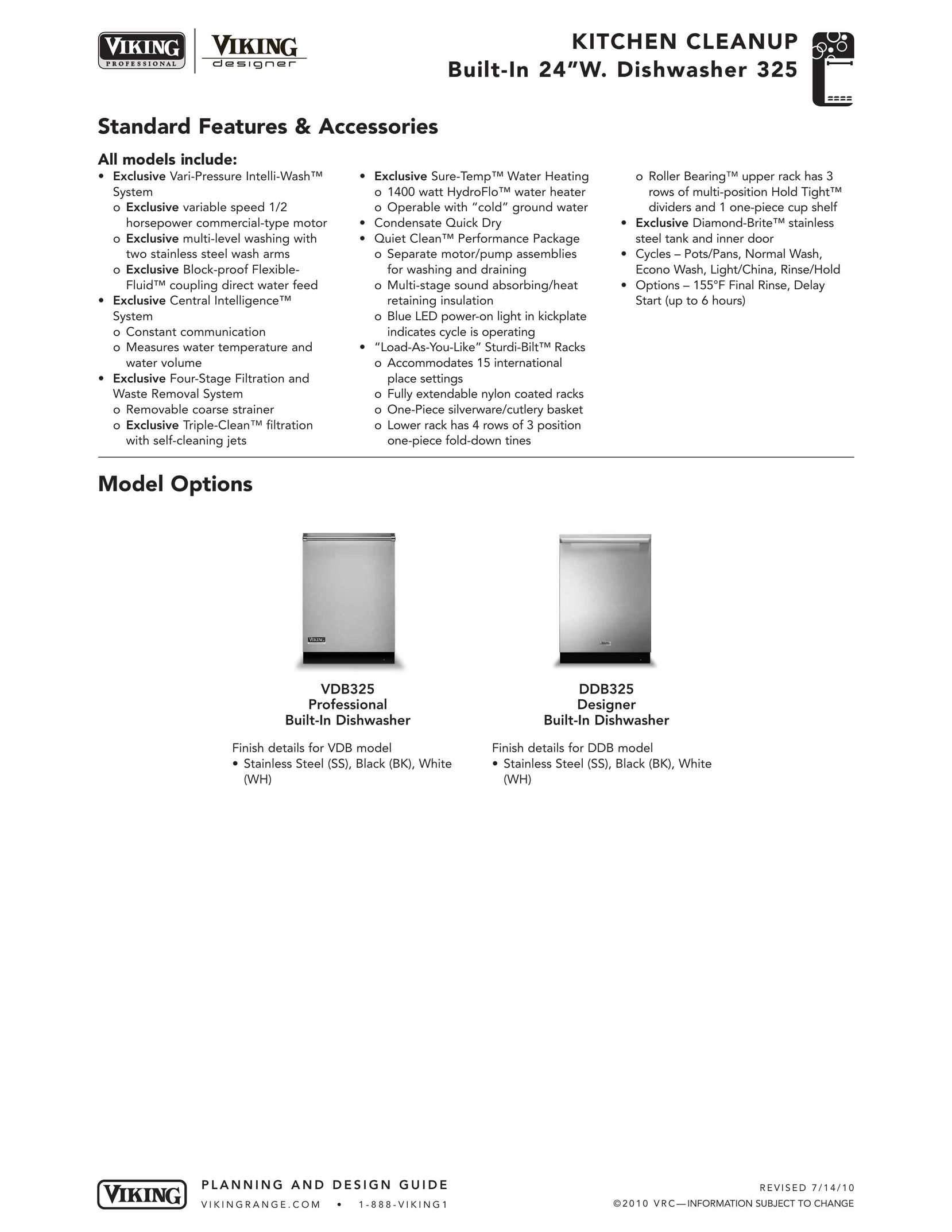 Viking DDB325 Dishwasher User Manual