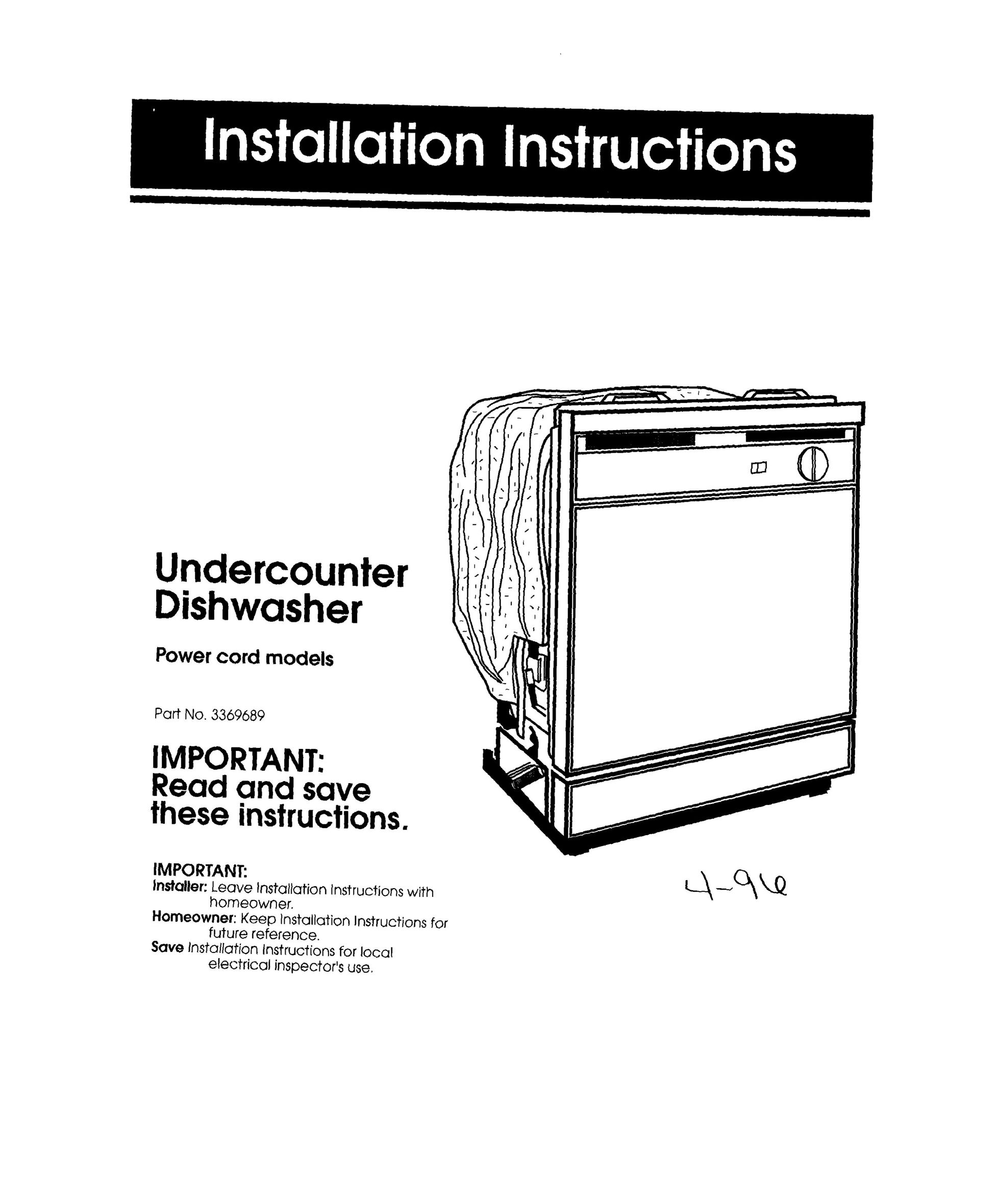 Whirlpool 801 Dishwasher User Manual