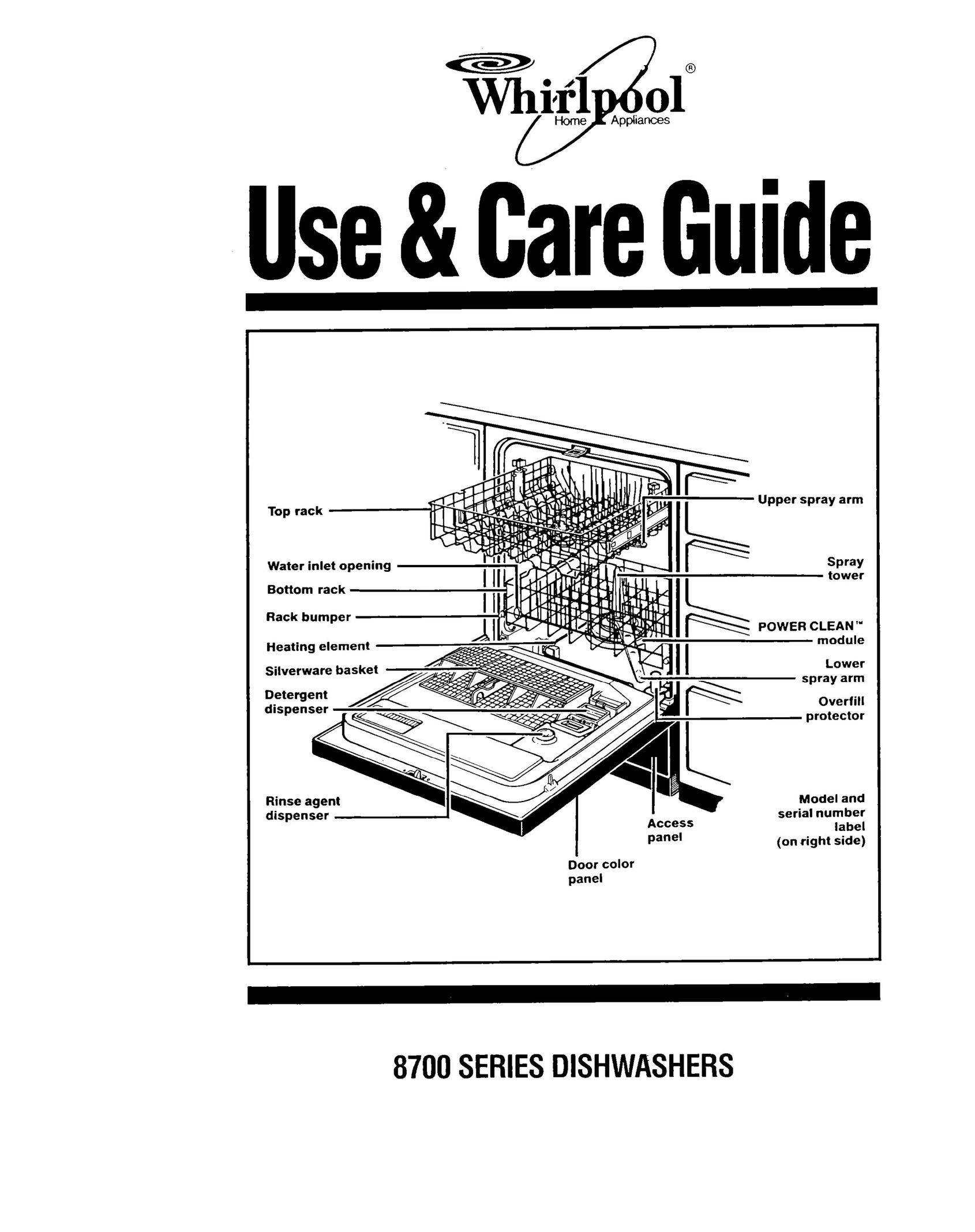 Whirlpool 8700 Series Dishwasher User Manual