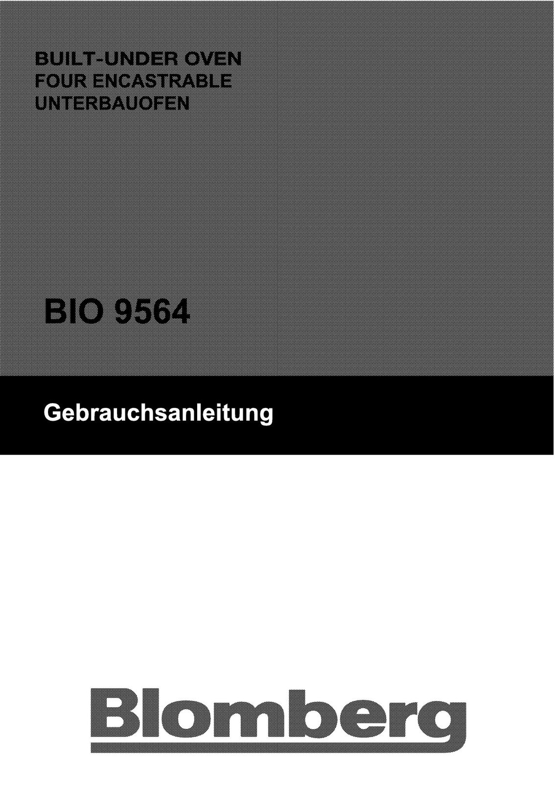 Blomberg BIO 9564 Double Oven User Manual