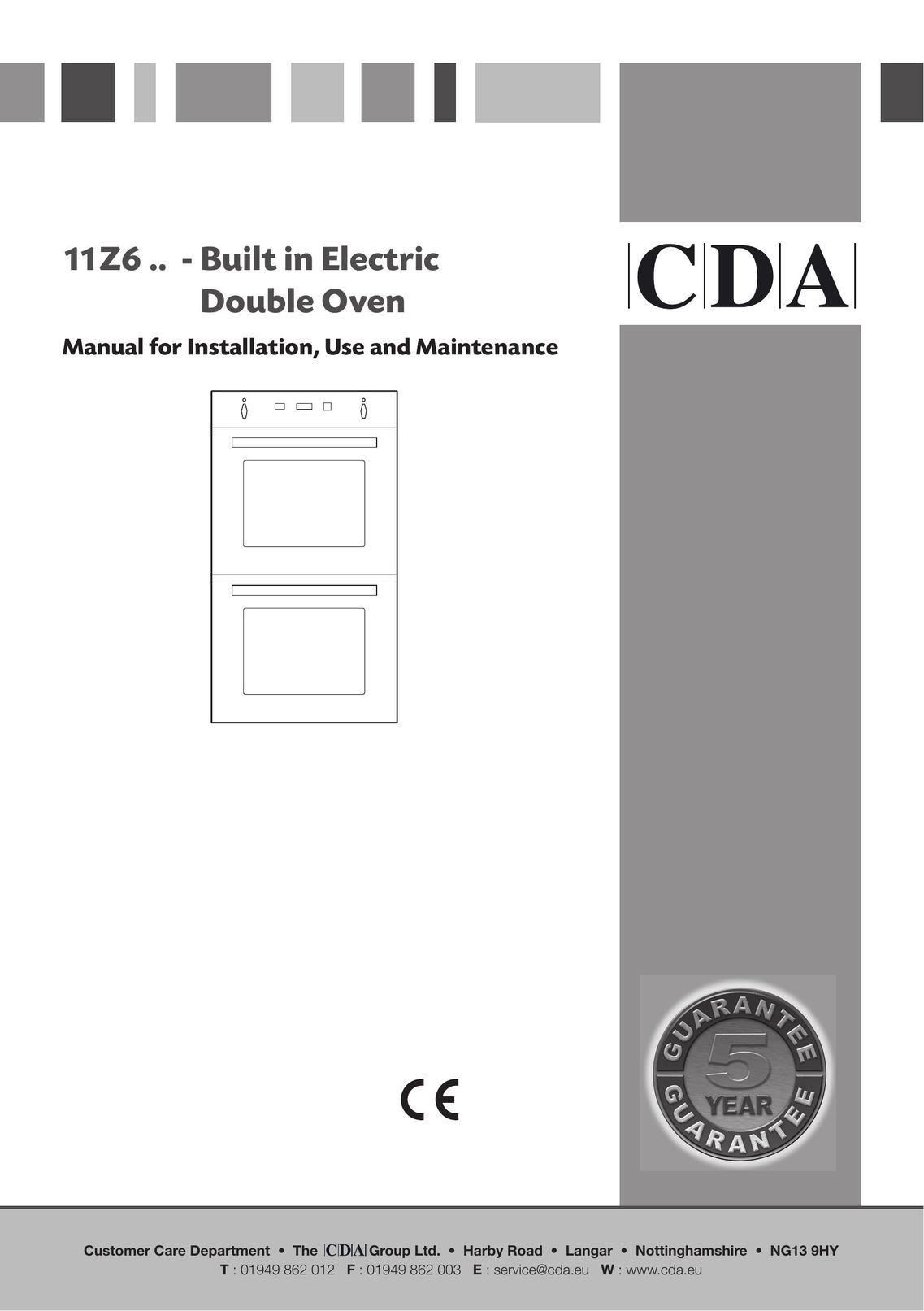 CDA 11Z6 Double Oven User Manual