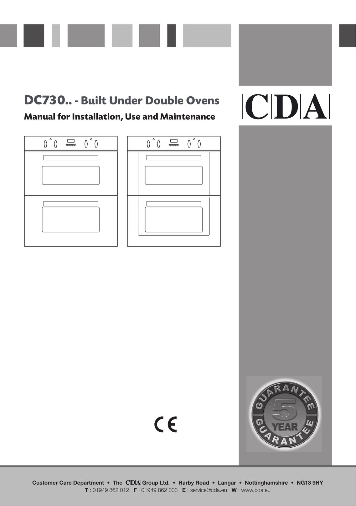 CDA DC730 Double Oven User Manual