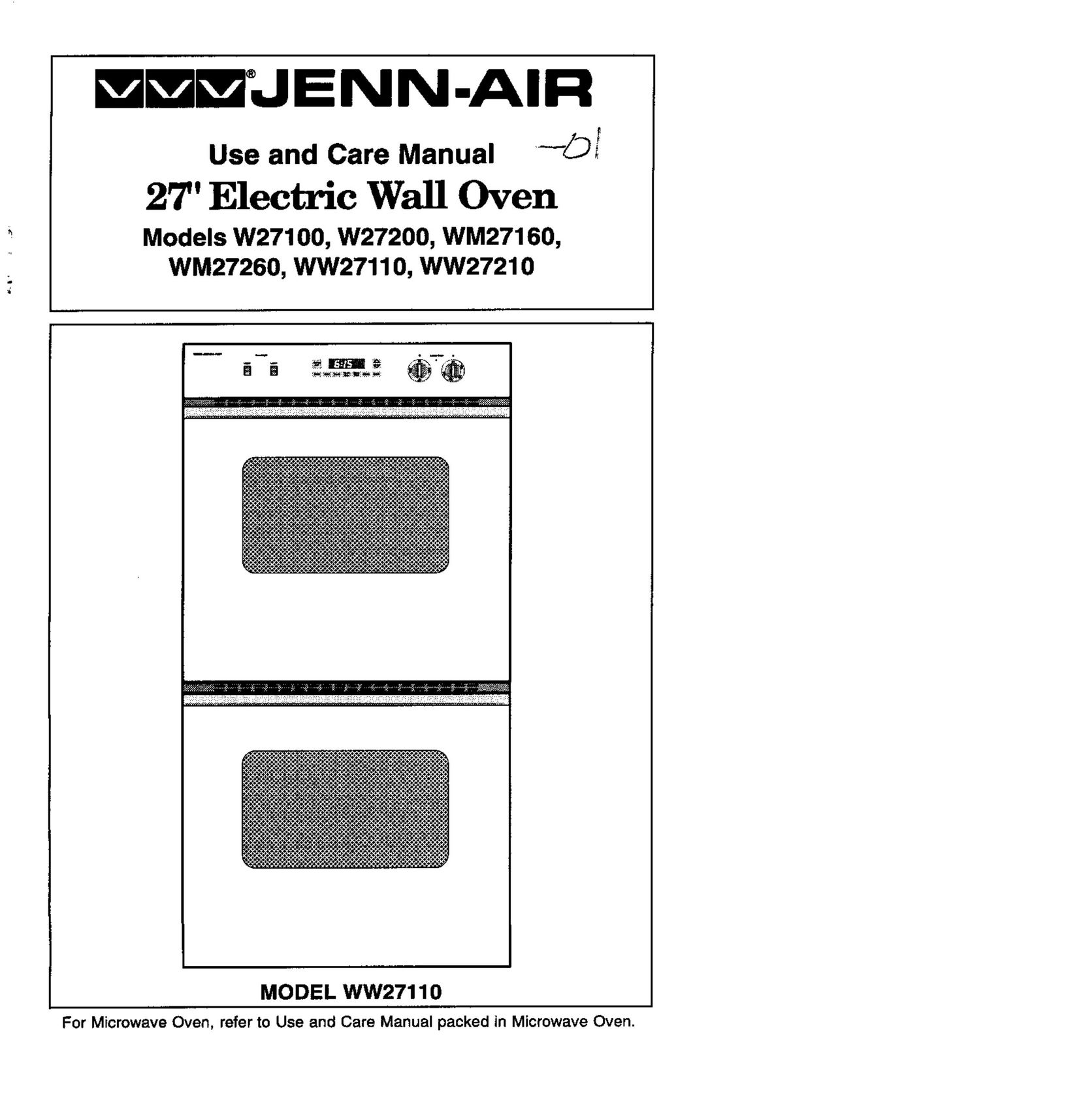 Jenn-Air W27100 Double Oven User Manual