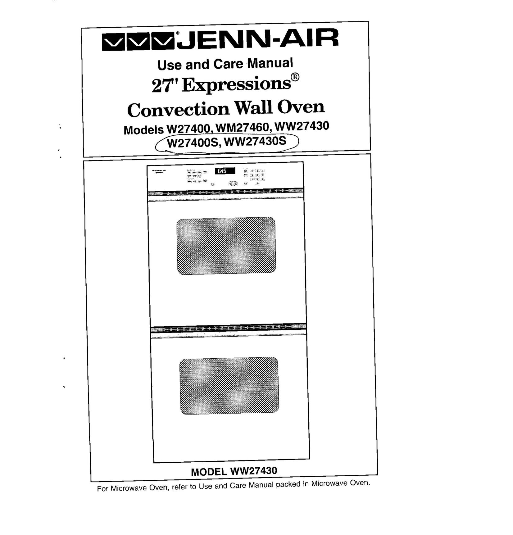 Jenn-Air W27400 Double Oven User Manual
