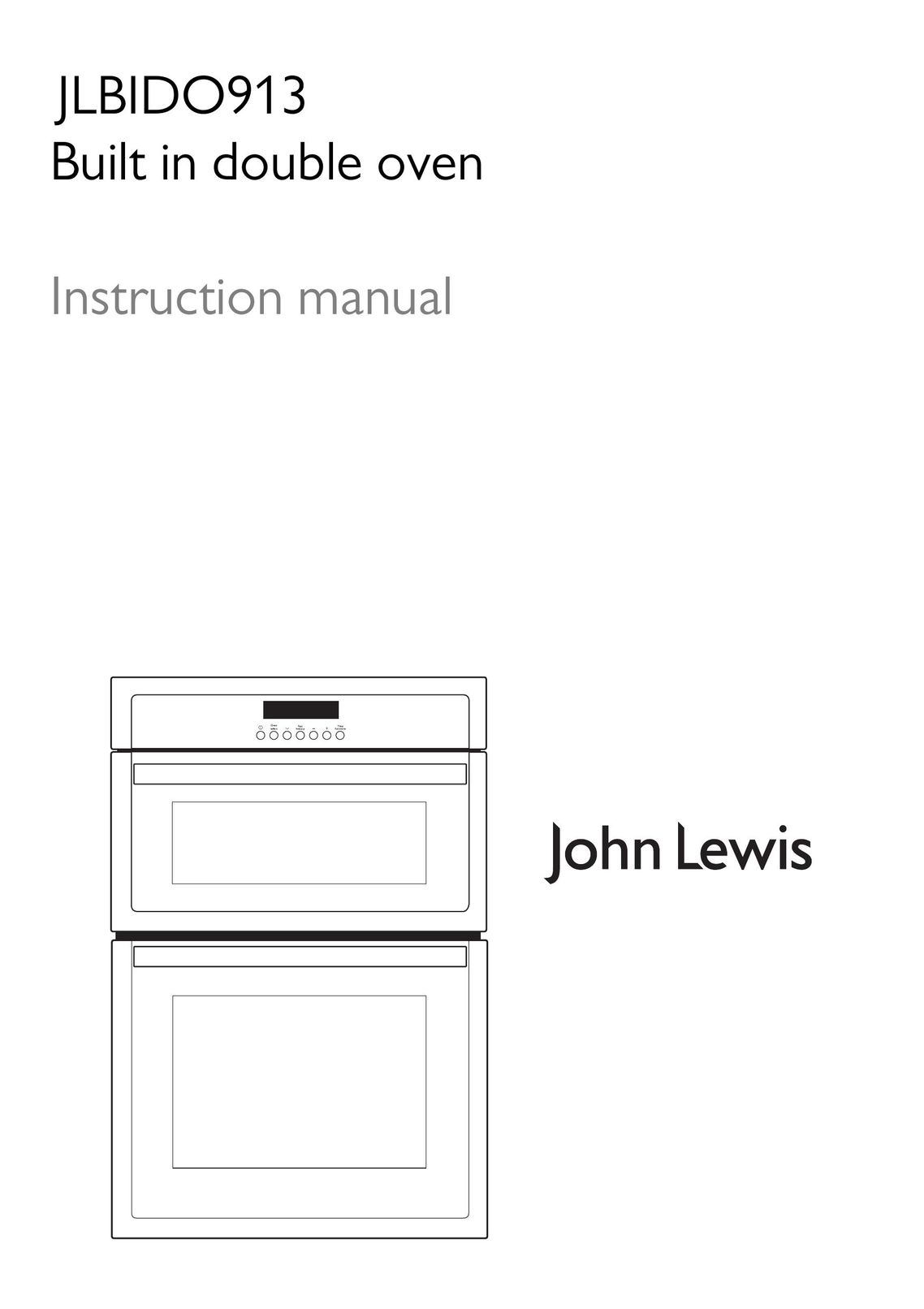 John Lewis JLBIDO913 Double Oven User Manual