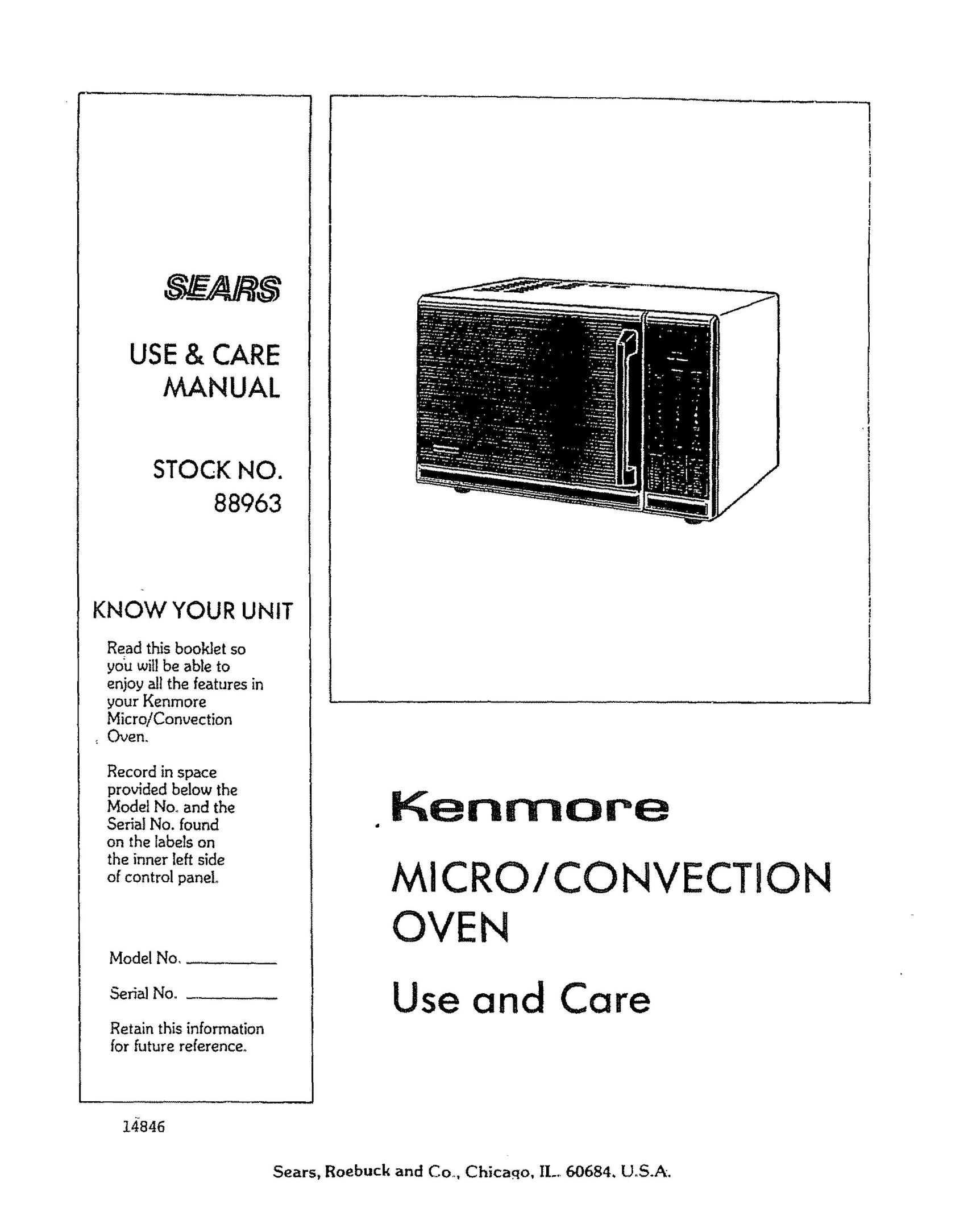 Kenmore 88963 Double Oven User Manual