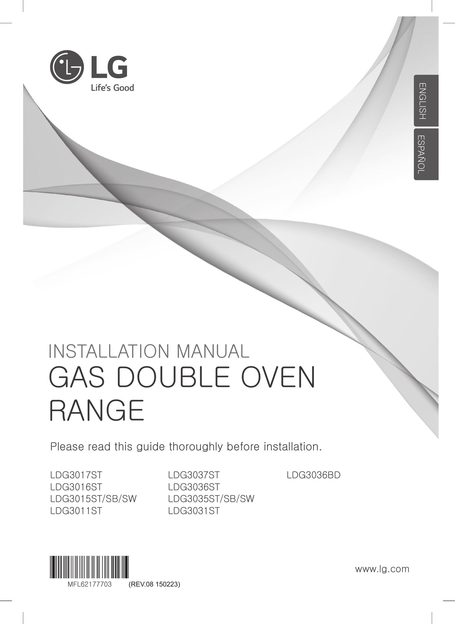 LG Electronics LDG3015SB Double Oven User Manual