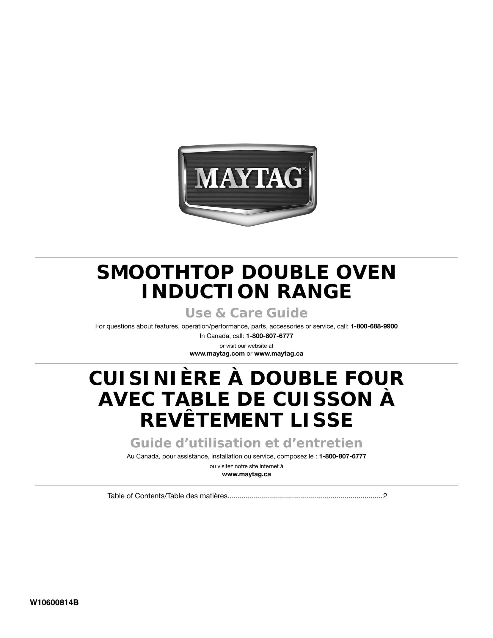 Maytag W10600814B Double Oven User Manual