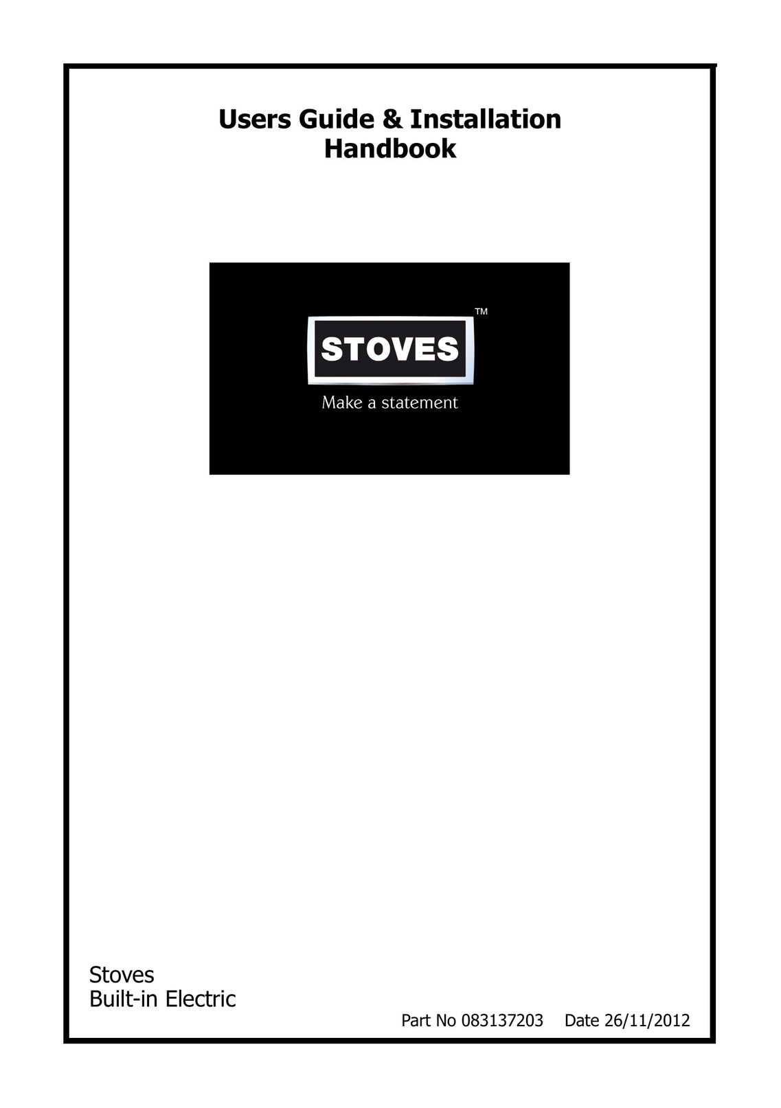 Stoves 831337203 Double Oven User Manual