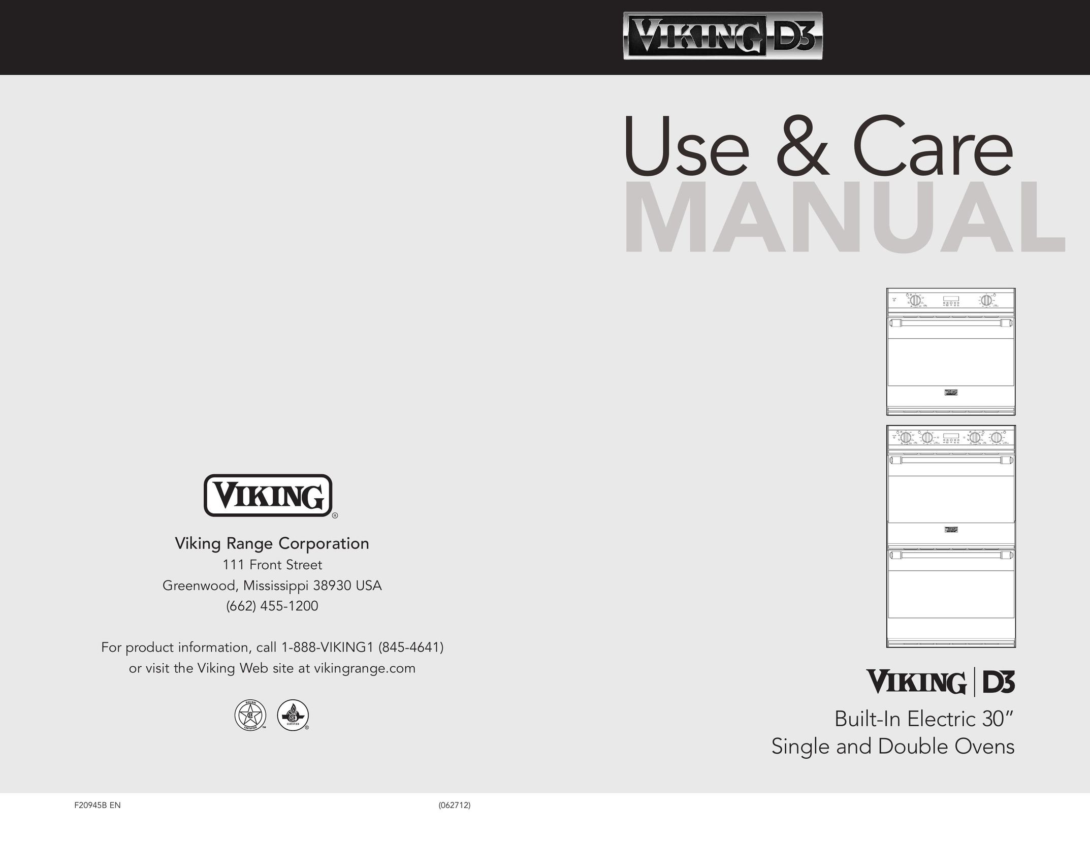 Viking F20945B Double Oven User Manual