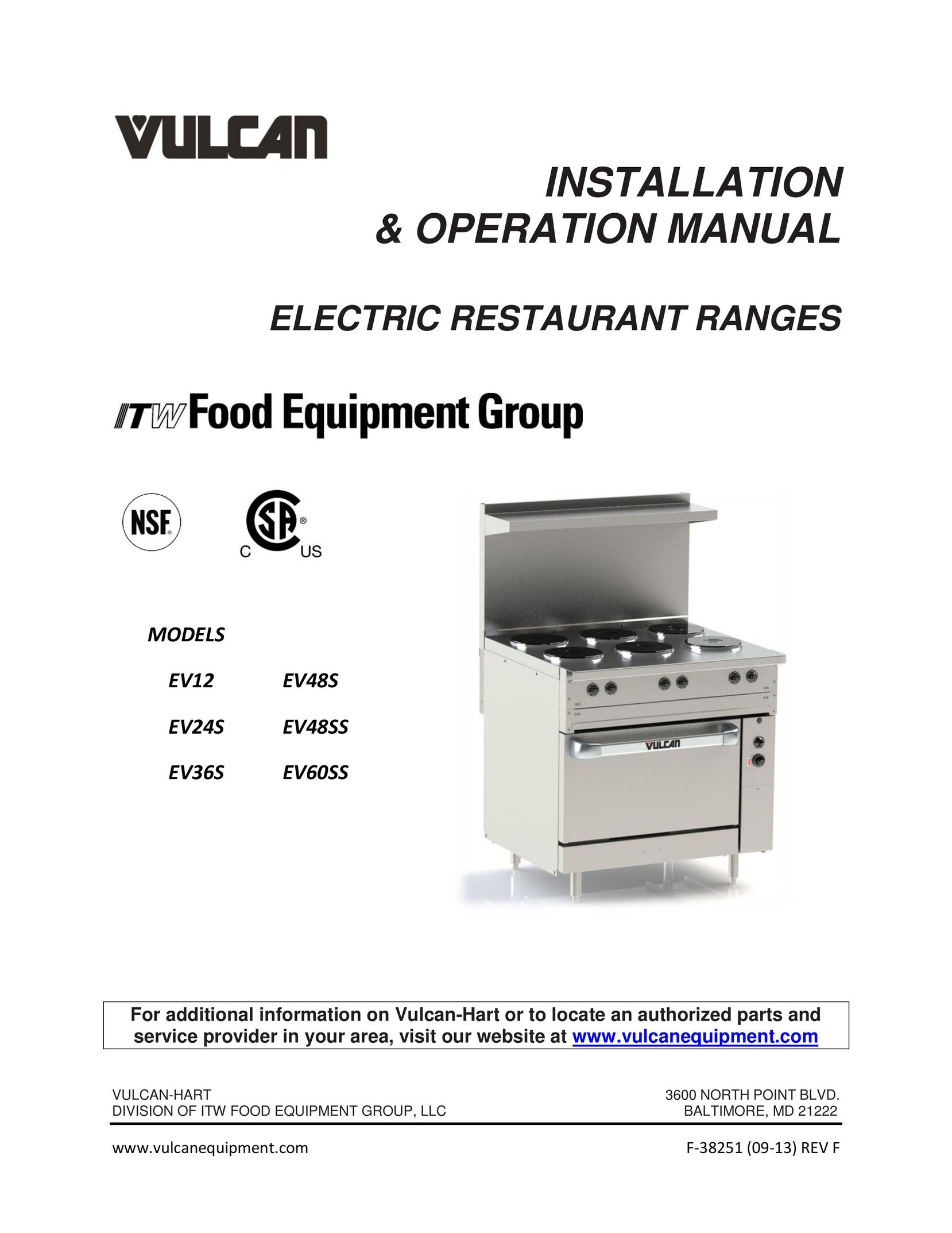 Vulcan-Hart EV60SS Double Oven User Manual