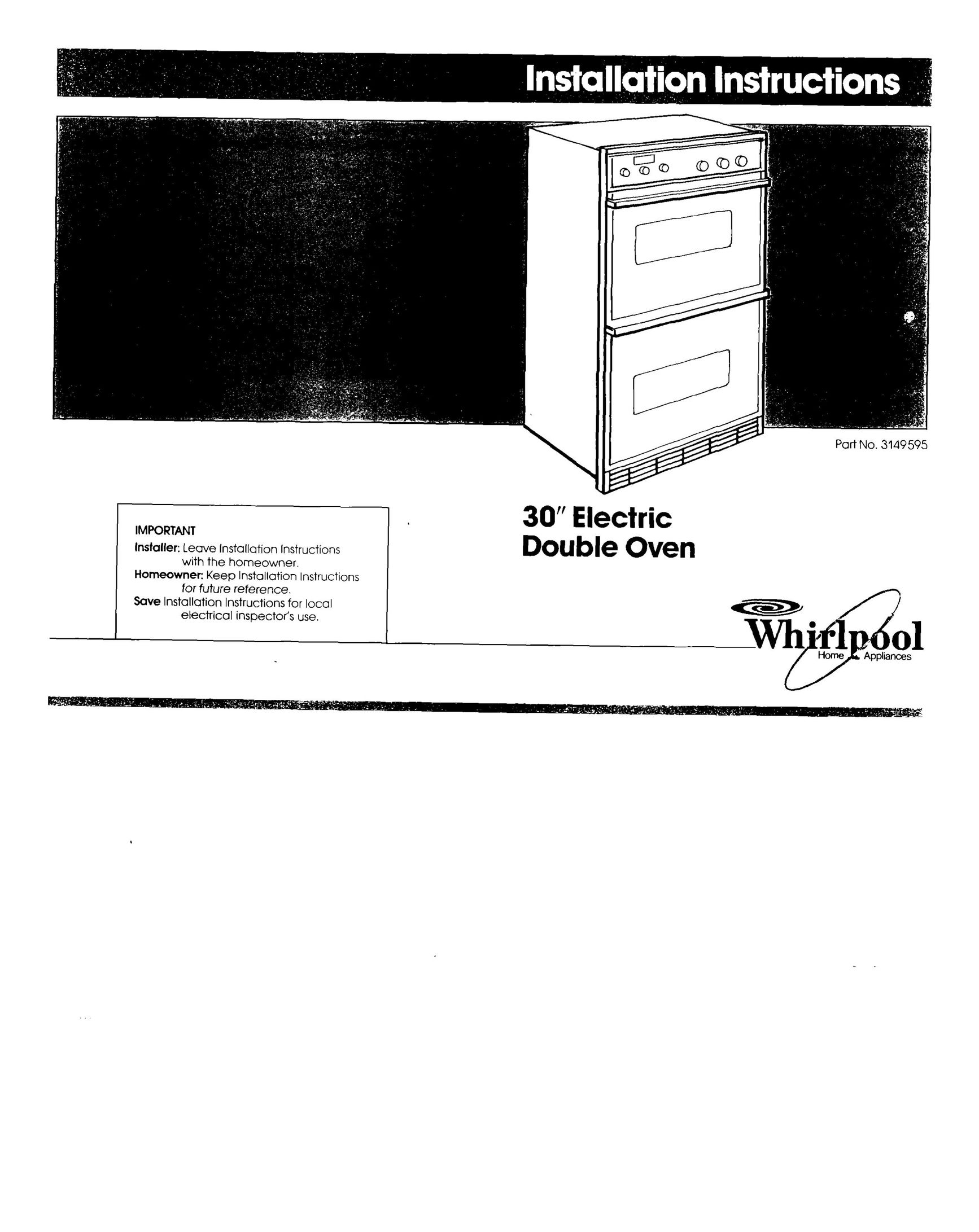 Whirlpool 3149595 Double Oven User Manual