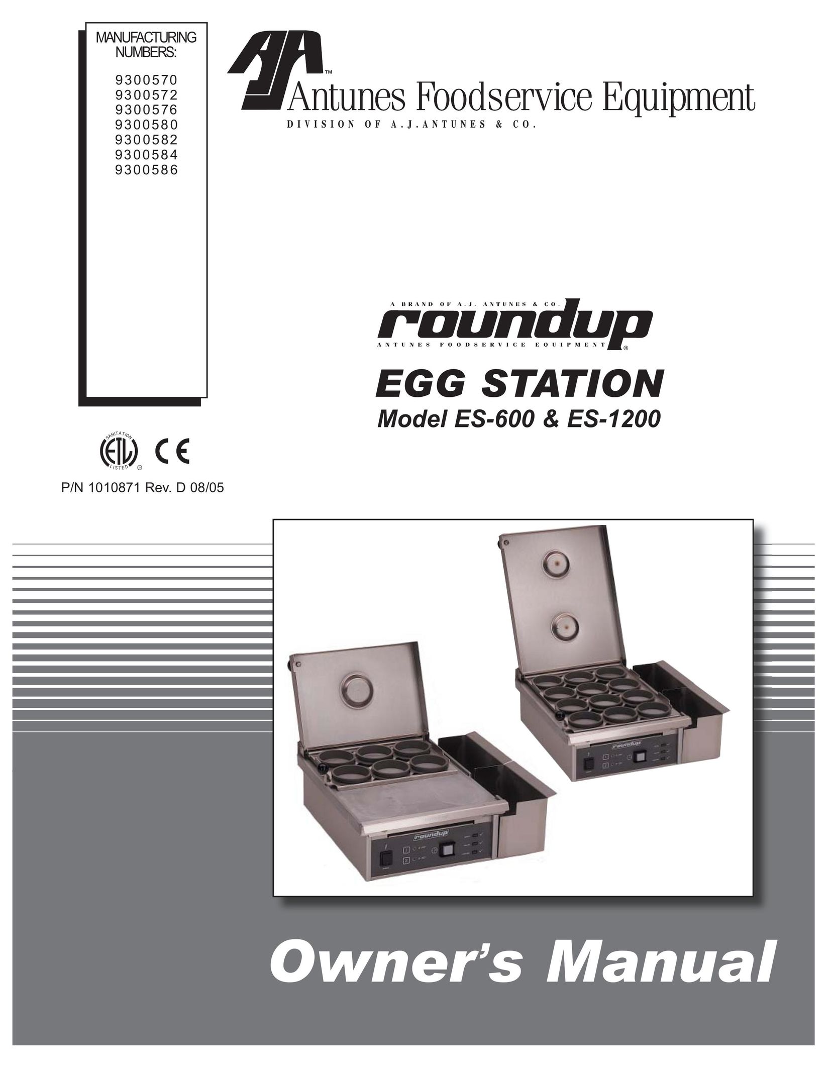 Antunes, AJ 9300582 Egg Cooker User Manual