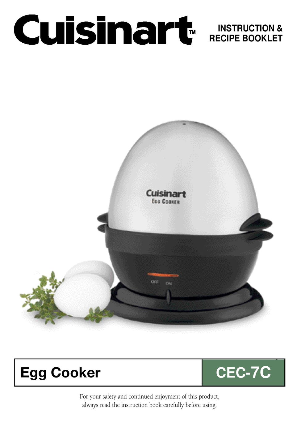Cuisinart CEC-7C Egg Cooker User Manual