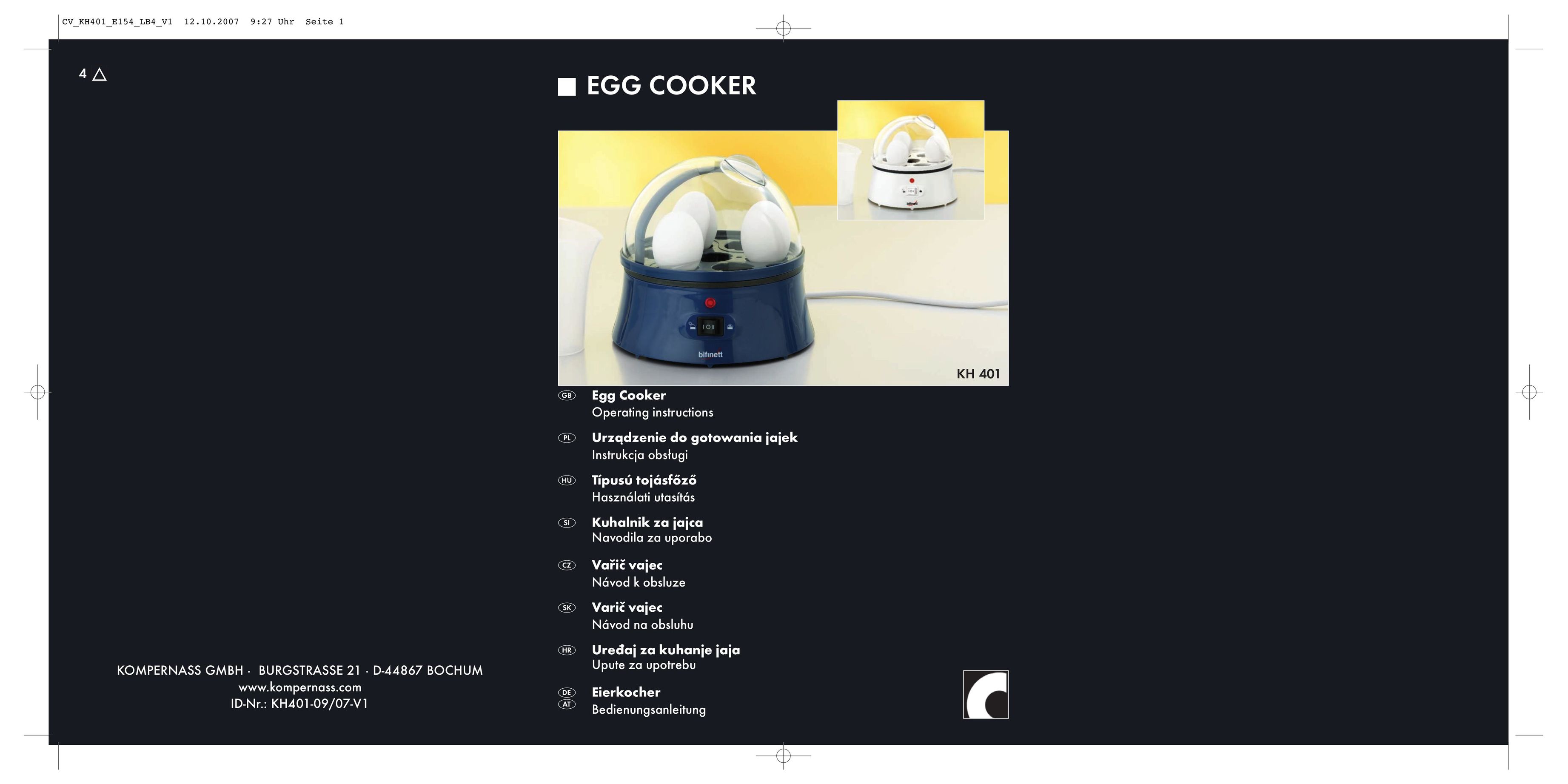 Kompernass KH 401 Egg Cooker User Manual