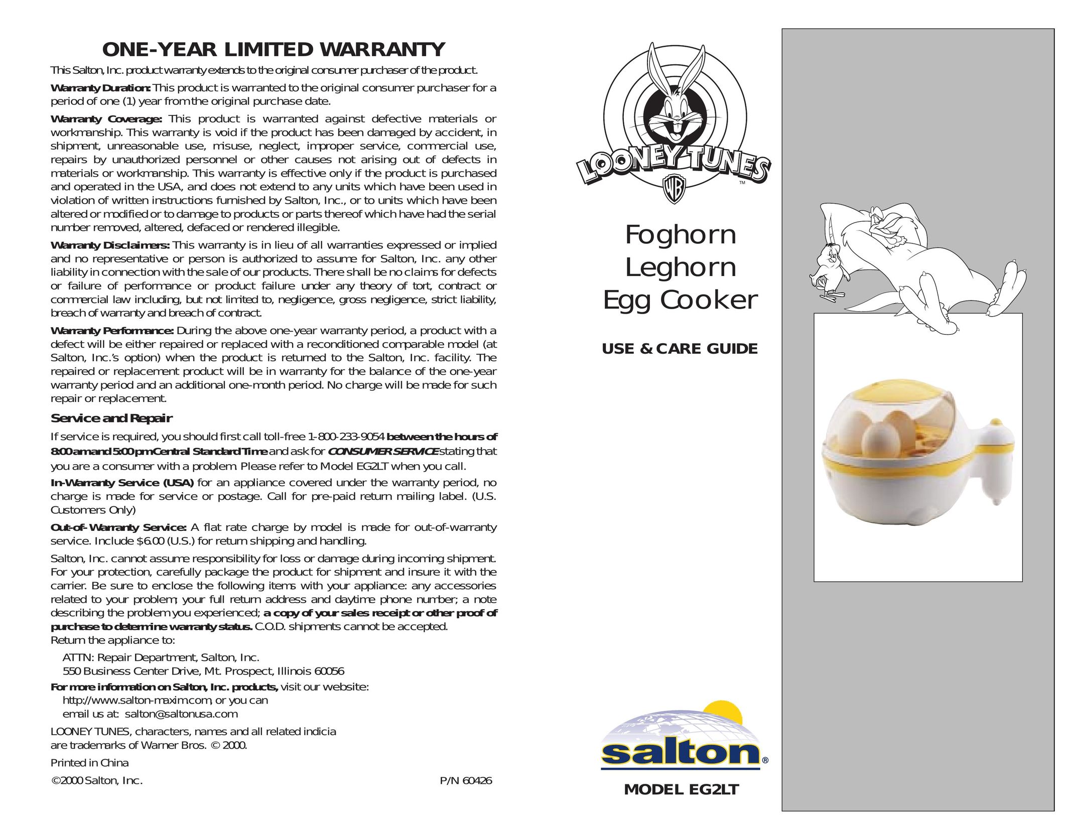 Salton EG2LT Egg Cooker User Manual
