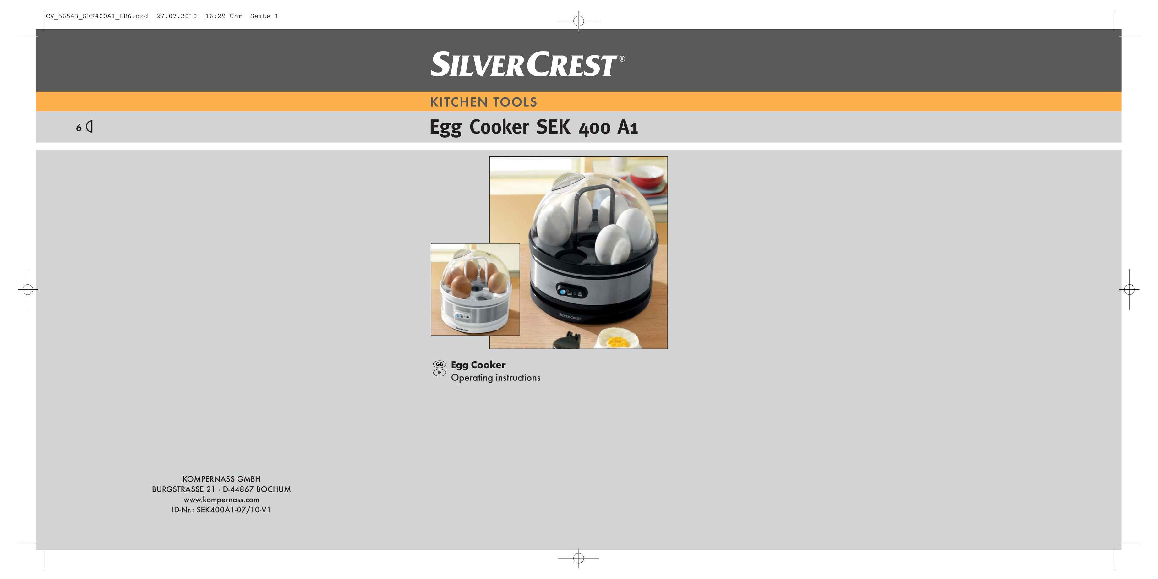 Silvercrest SEK400A1 Egg Cooker User Manual