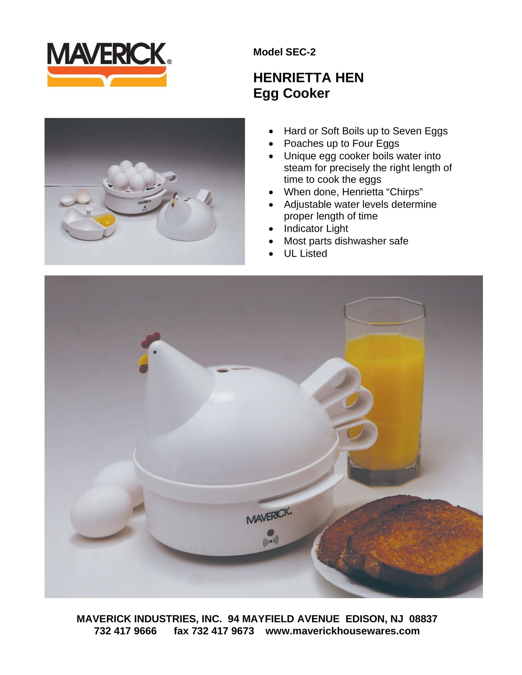 TIMEX Weather Products SEC-2 Egg Cooker User Manual
