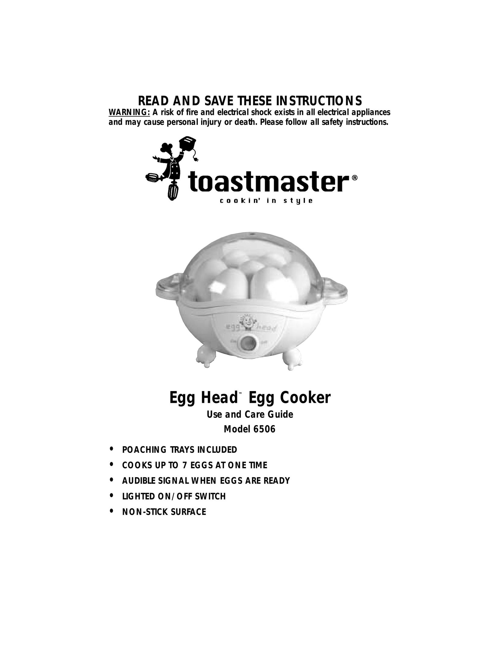 Toastmaster 6506 Egg Cooker User Manual
