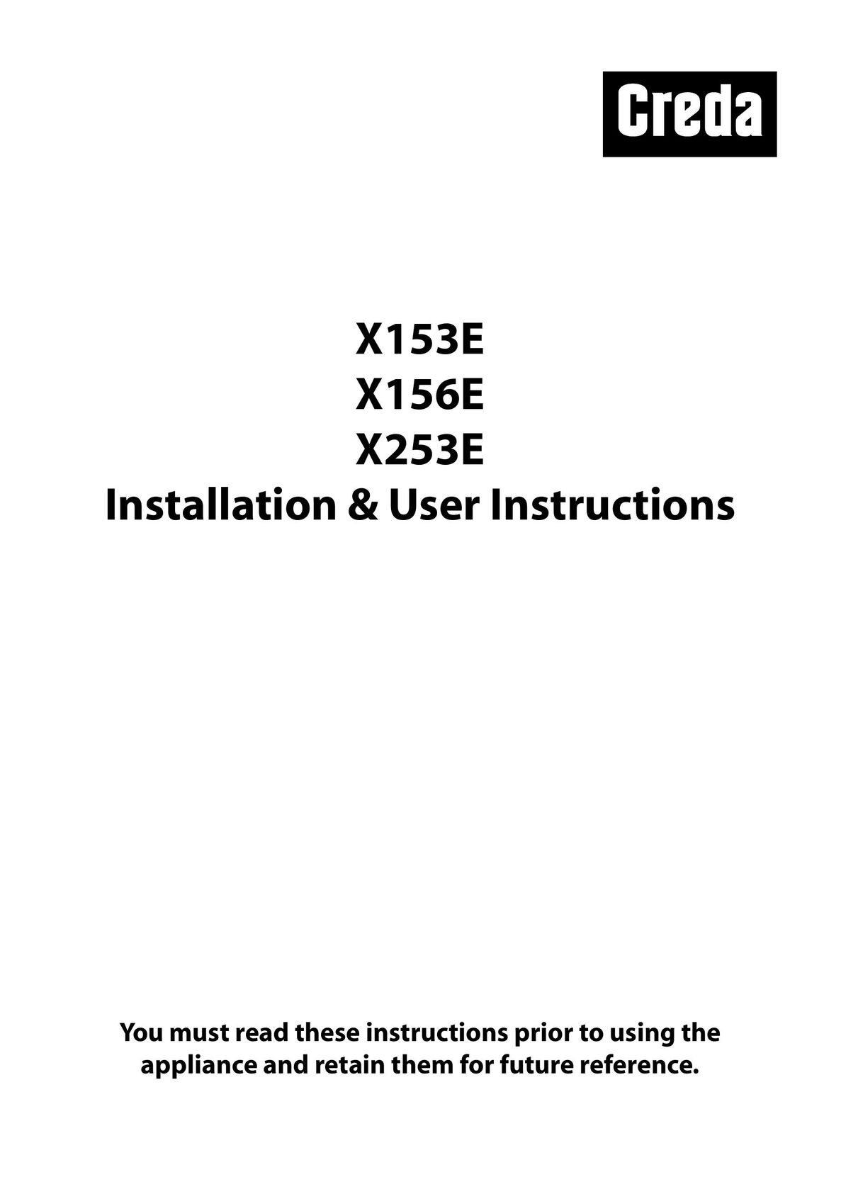 Creda X153E Electric Pressure Cooker User Manual