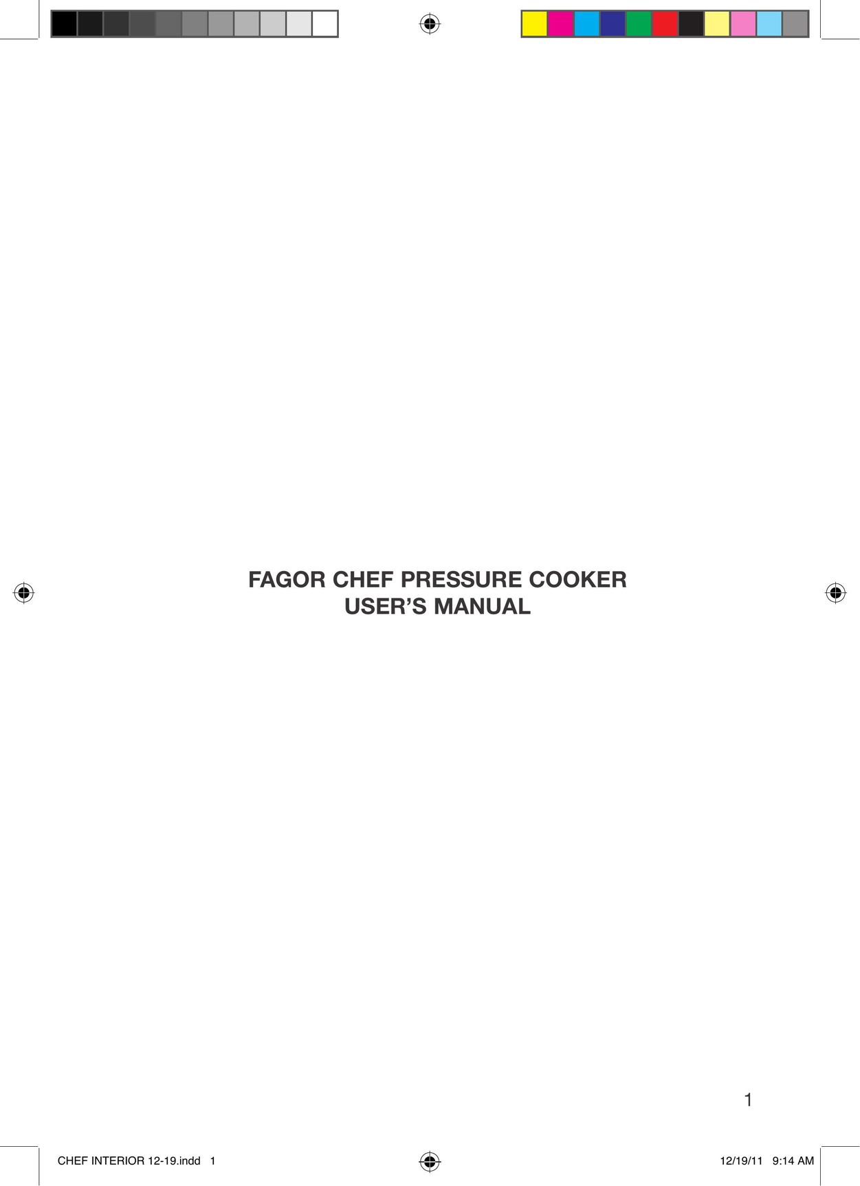 Fagor America 918010052 Electric Pressure Cooker User Manual