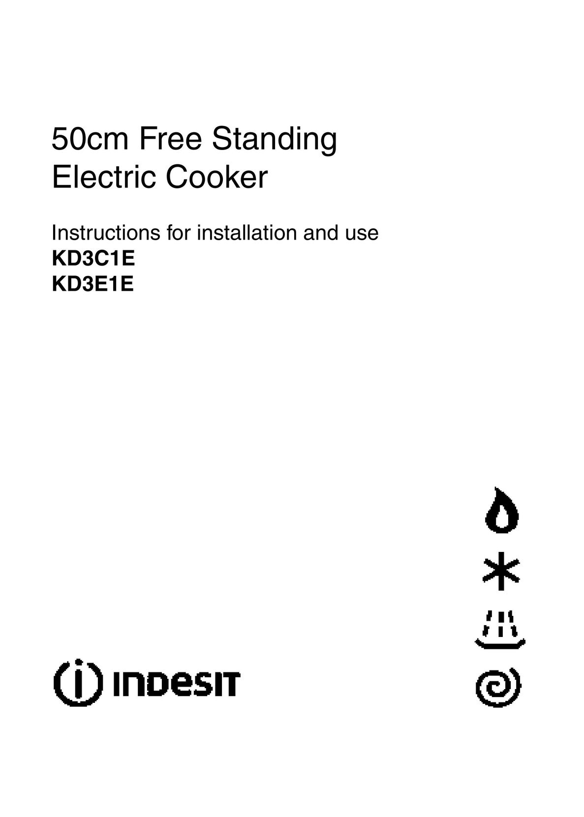Indesit KD3C1E Electric Pressure Cooker User Manual