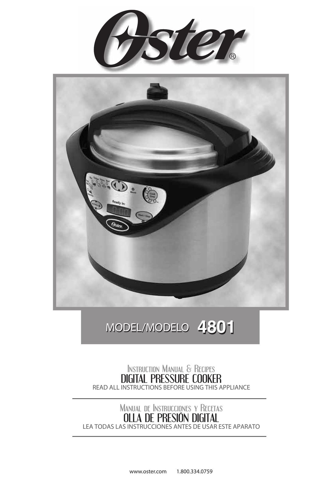 Oster 4801 Electric Pressure Cooker User Manual