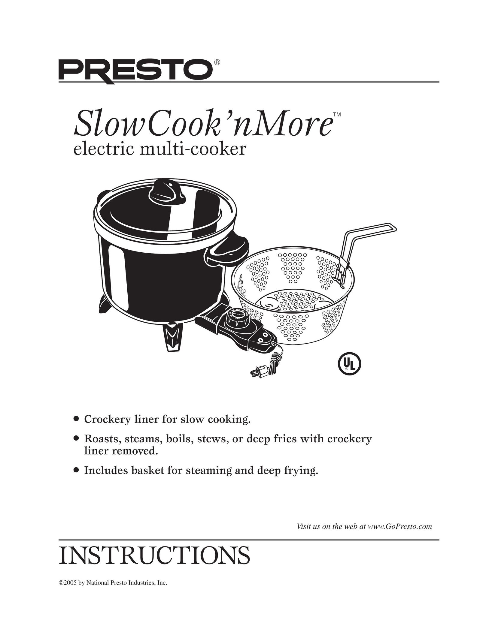 Presto Electric multi-cooker Electric Pressure Cooker User Manual