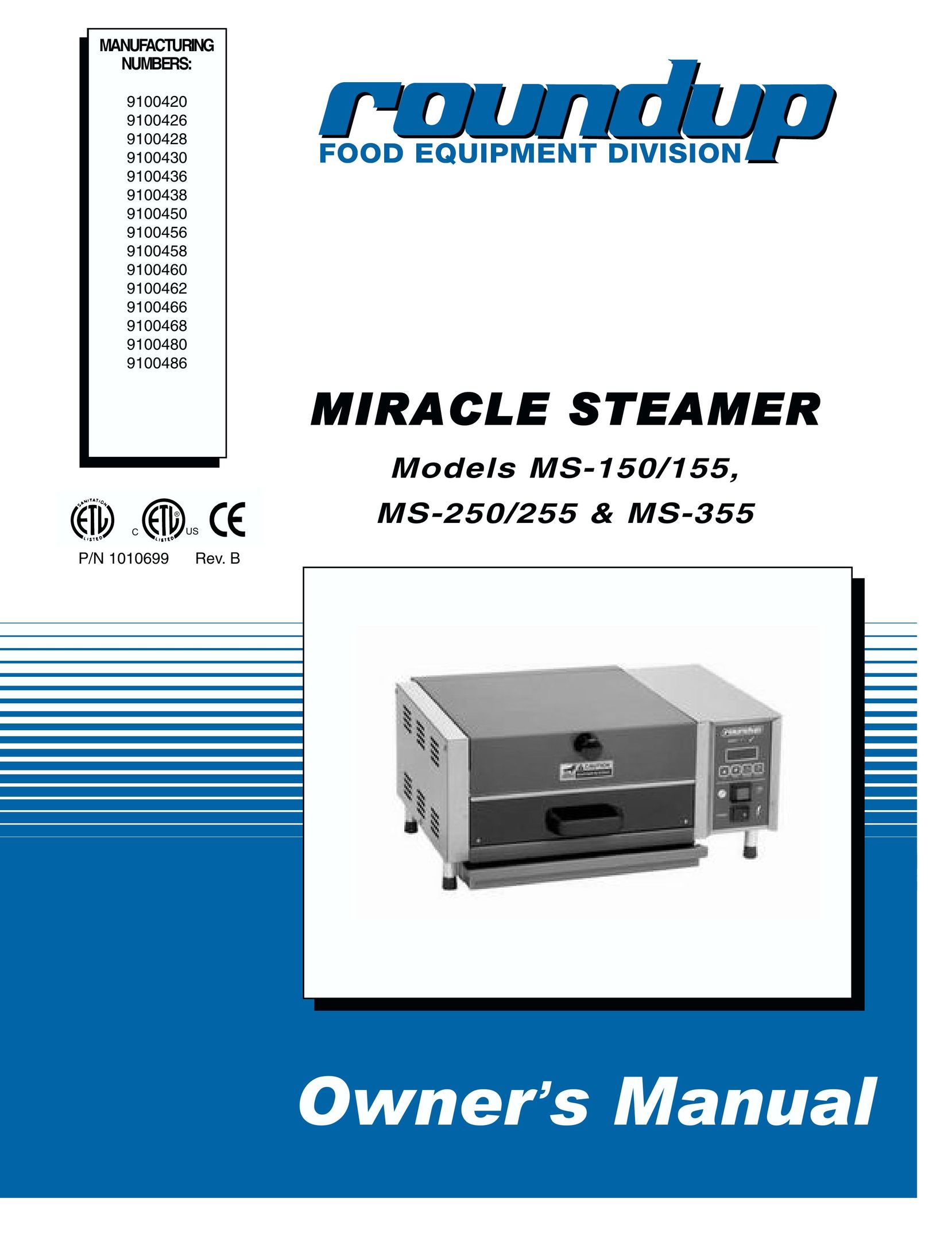 Antunes, AJ MS-150/155 Electric Steamer User Manual
