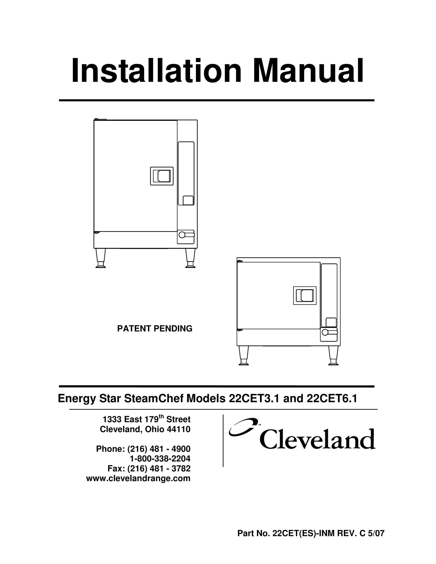 Cleveland Range 22CET6.1 Electric Steamer User Manual