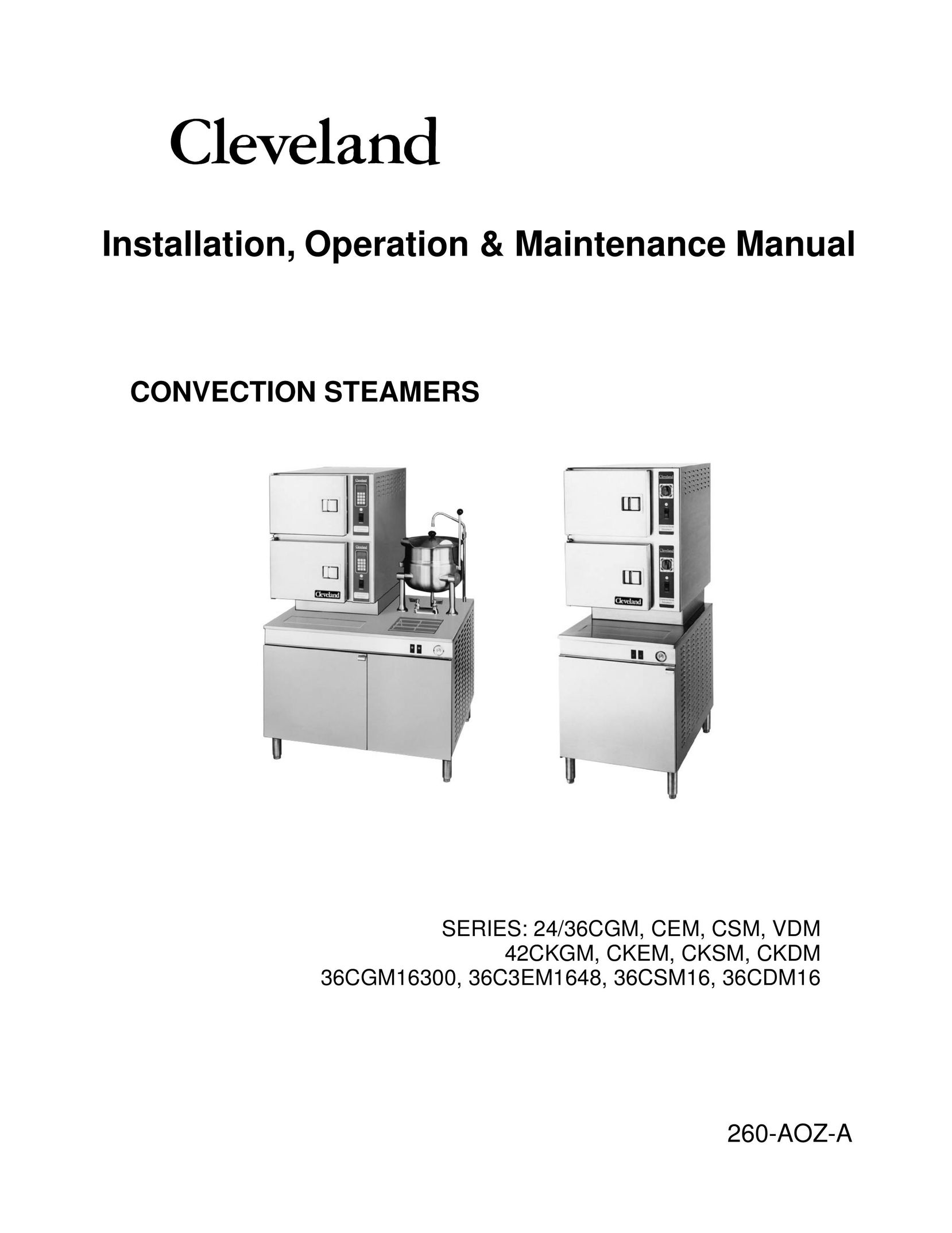 Cleveland Range 24/36CGM Electric Steamer User Manual