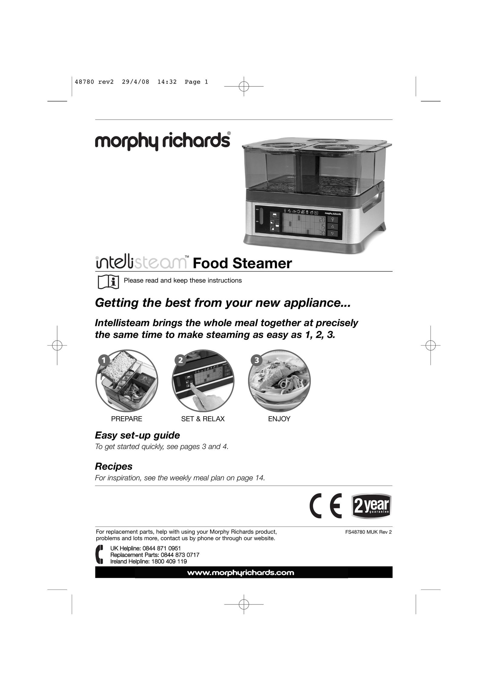 Morphy Richards Intellisteam Electric Steamer User Manual