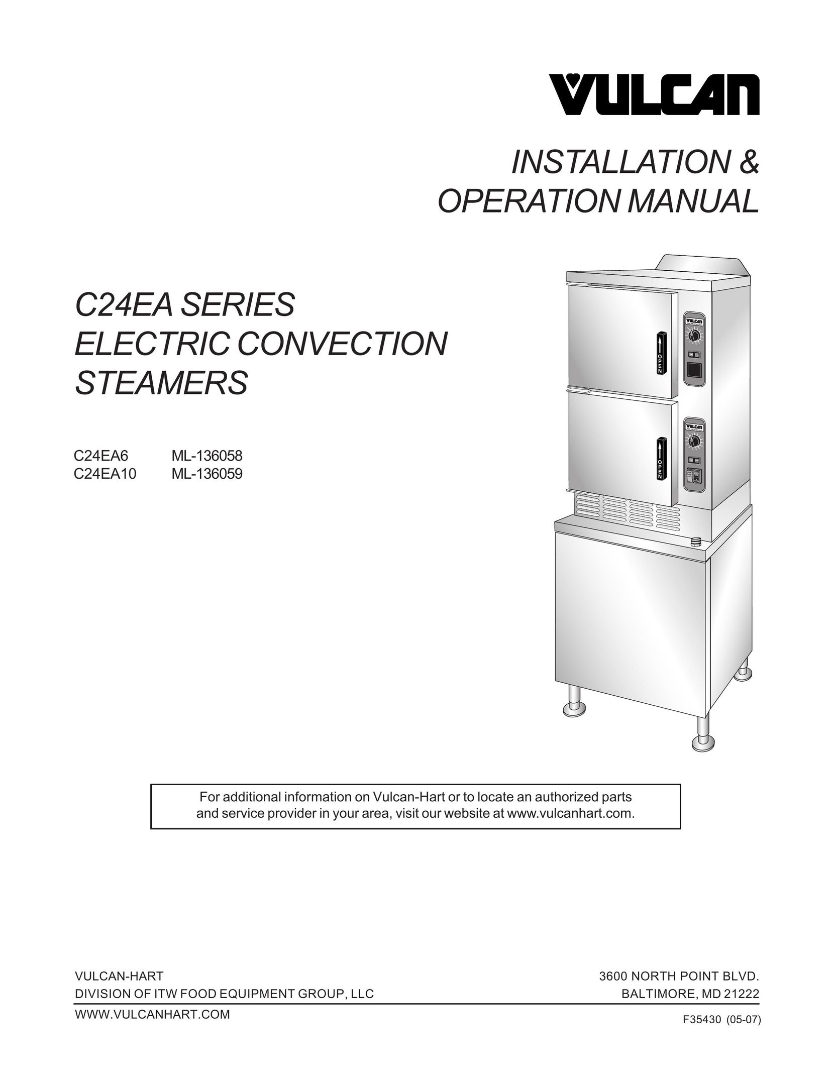 Vulcan-Hart C24EA10 Electric Steamer User Manual